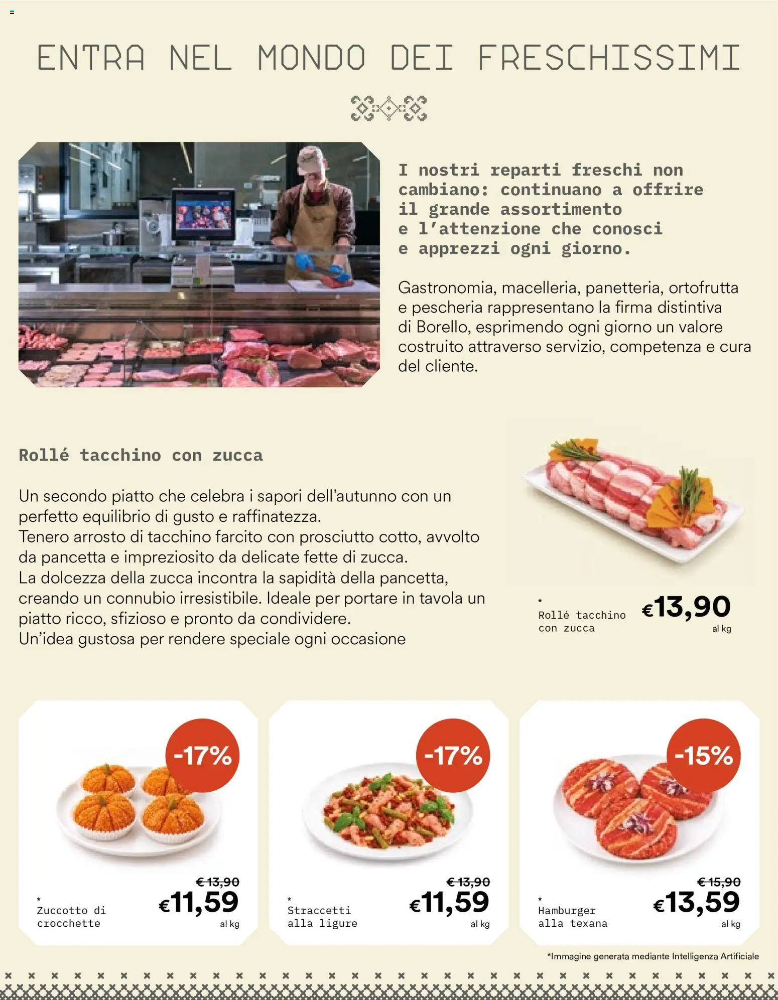 Volantino Borello Supermercati del 19/10/2026 | Pagina: 2 | Prodotti: Tacchino, Zucca, Dolcezza, Piatto