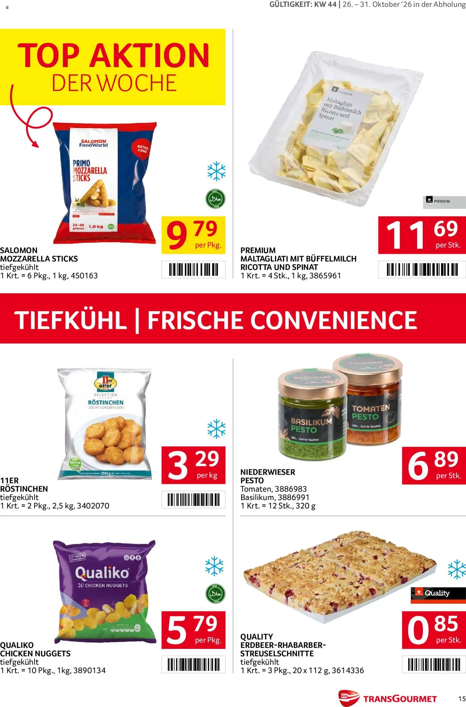 Transgourmet Abhol Aktion gültig ab 26.10.2026 | Seite: 15 | Produkte: Tomaten