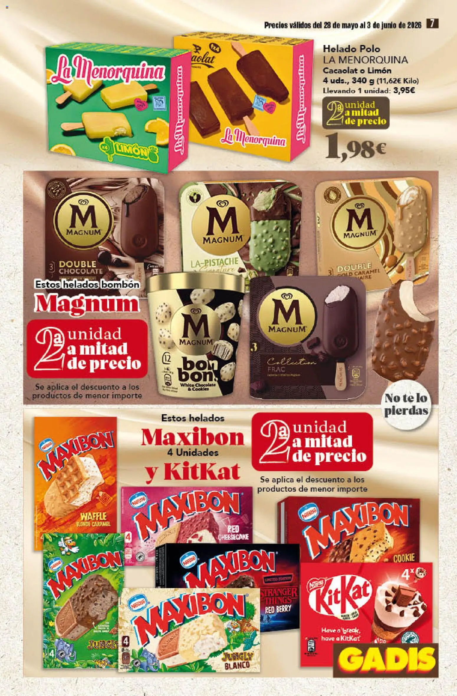 Gadis folleto │ válido desde el 28.05.2026 | Página: 7 | Productos: Chocolate, Té, Helado