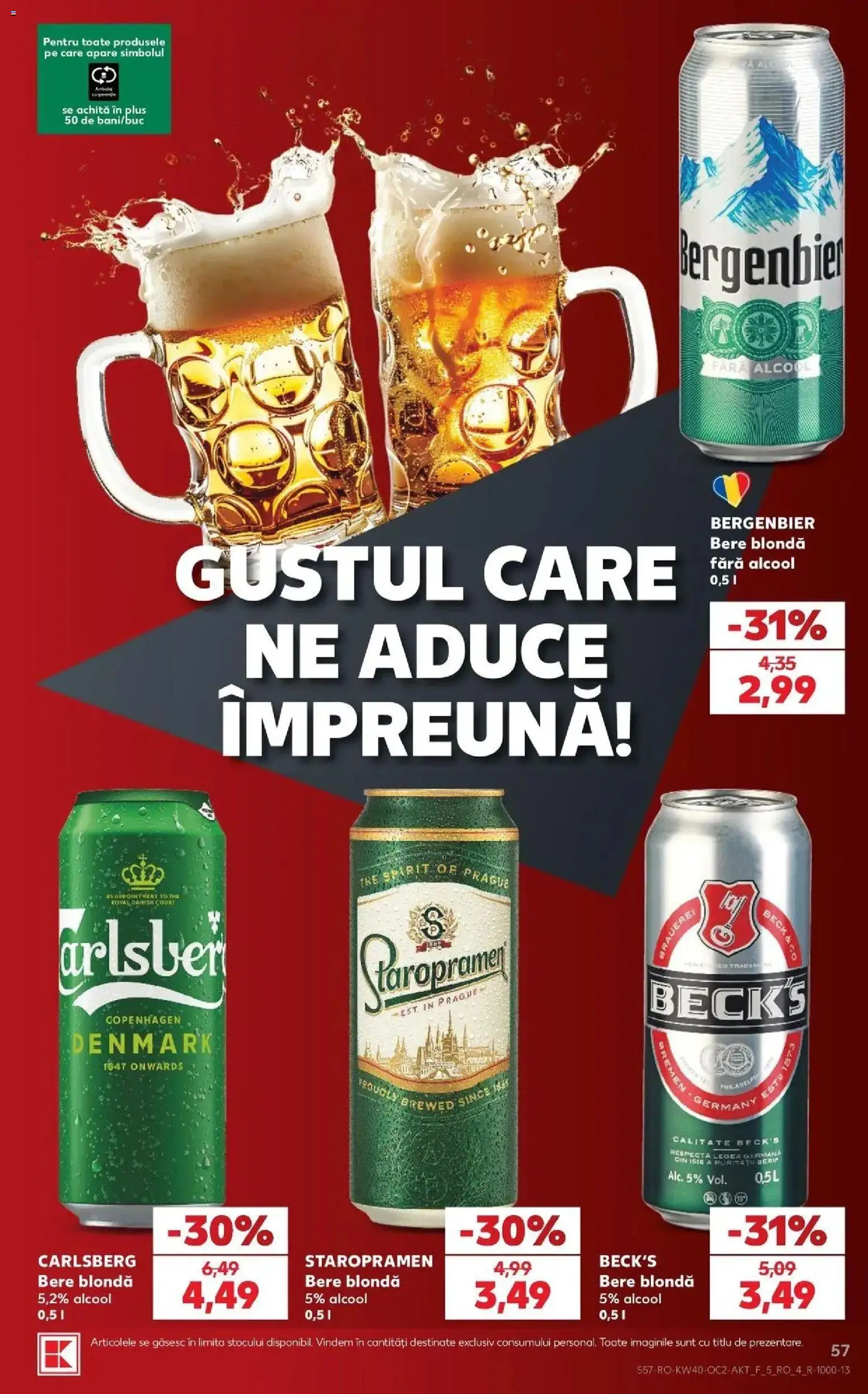 Kaufland Focșani 30.09.2026 - Revista si Oferta | Pagină: 57 | Produse: Staropramen, Bere, Bergenbier, Plus