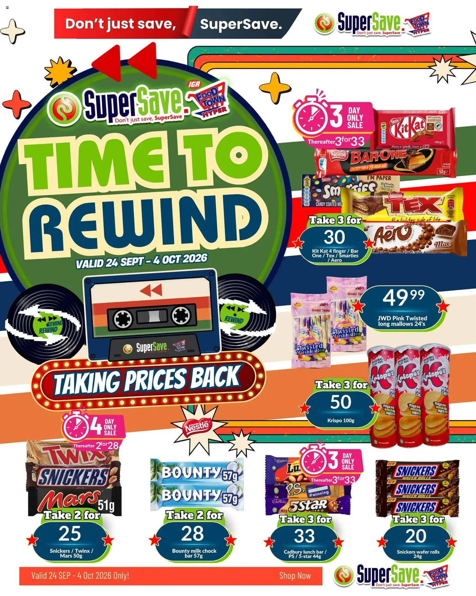 New Super Save catalogue – valid from 24/09/2026 | Page: 39 | Products: Milk, Snickers, Paper