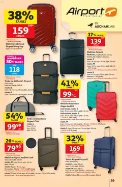 Pogląd oferty "Auchan gazetka - 30 Lat Hipermarket" - ważna od 11.06.2026 | Strona: 39 | Produkty: Karta, Walizka, Torba