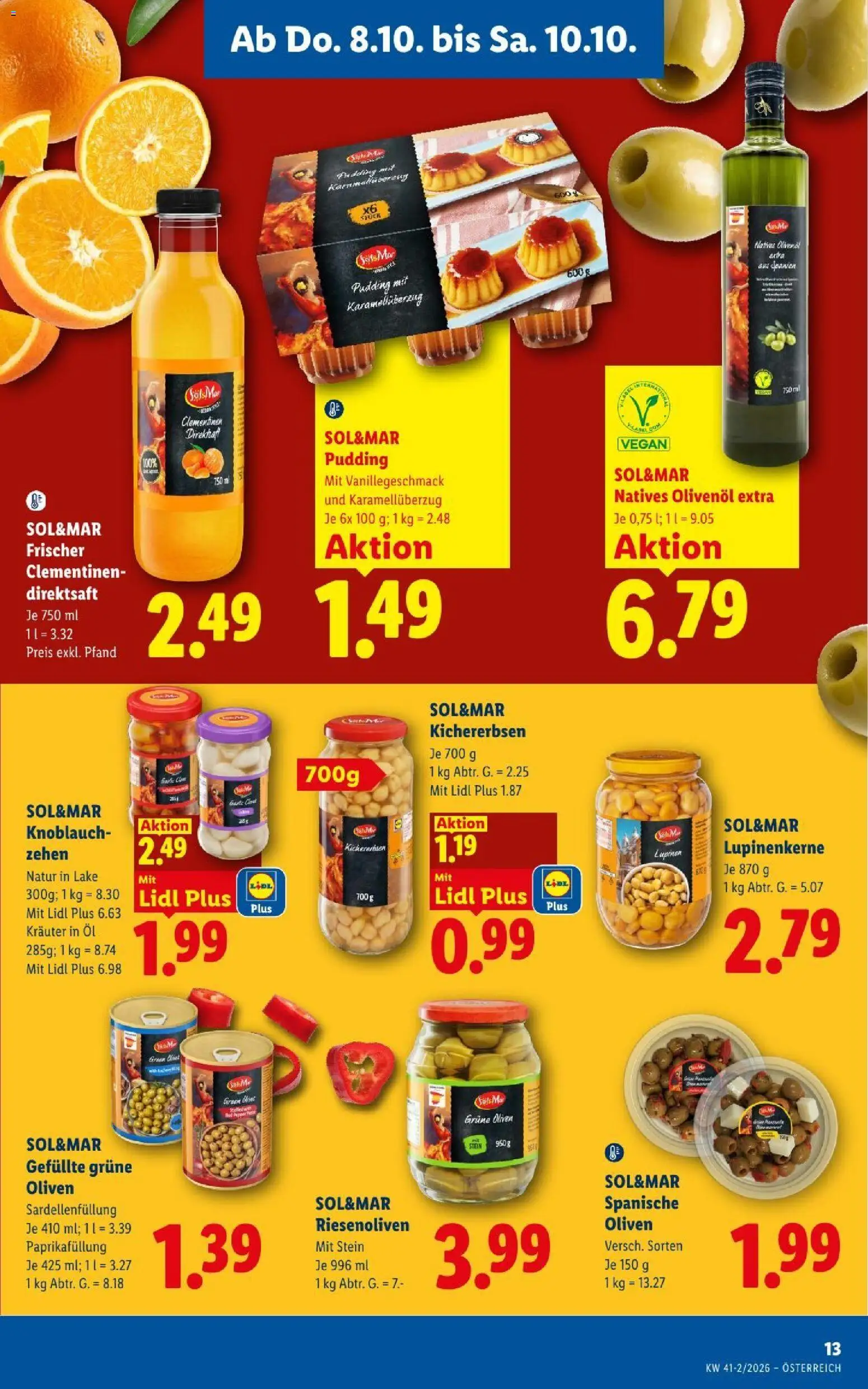 Lidl Flugblatt gültig ab 08.10.2026 | Seite: 15 | Produkte: Knoblauch, Oliven, Öl