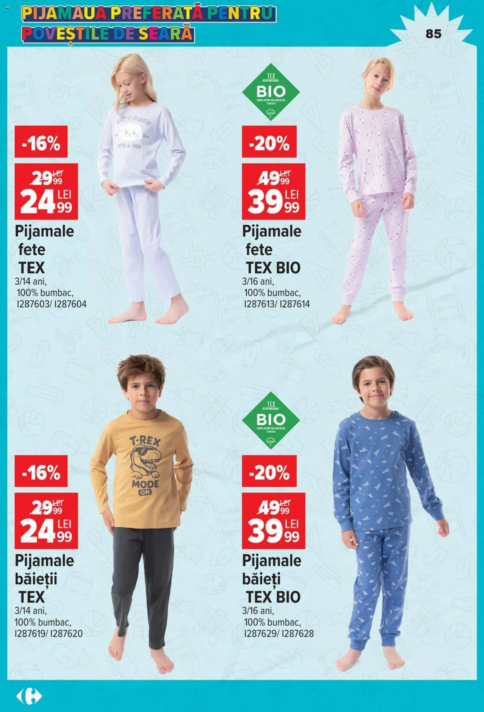 Noul catalog Carrefour – valabil de la 12.08.2026 | Pagină: 85 | Produse: Bio, Pijamale, Tex