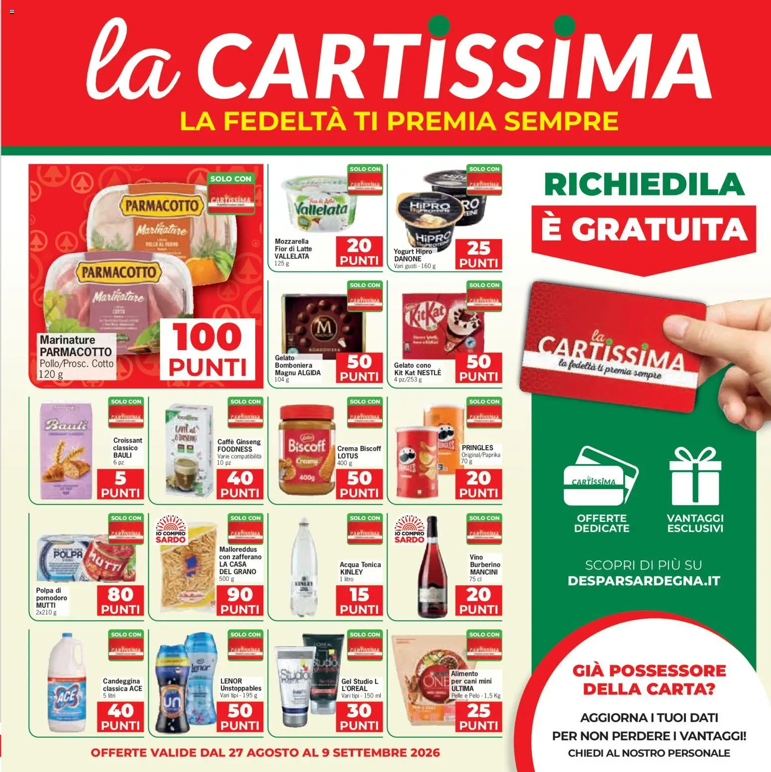 Volantino Eurospar del 27/08/2026 | Pagina: 11 | Prodotti: Candeggina, Acqua, Latte, Vino