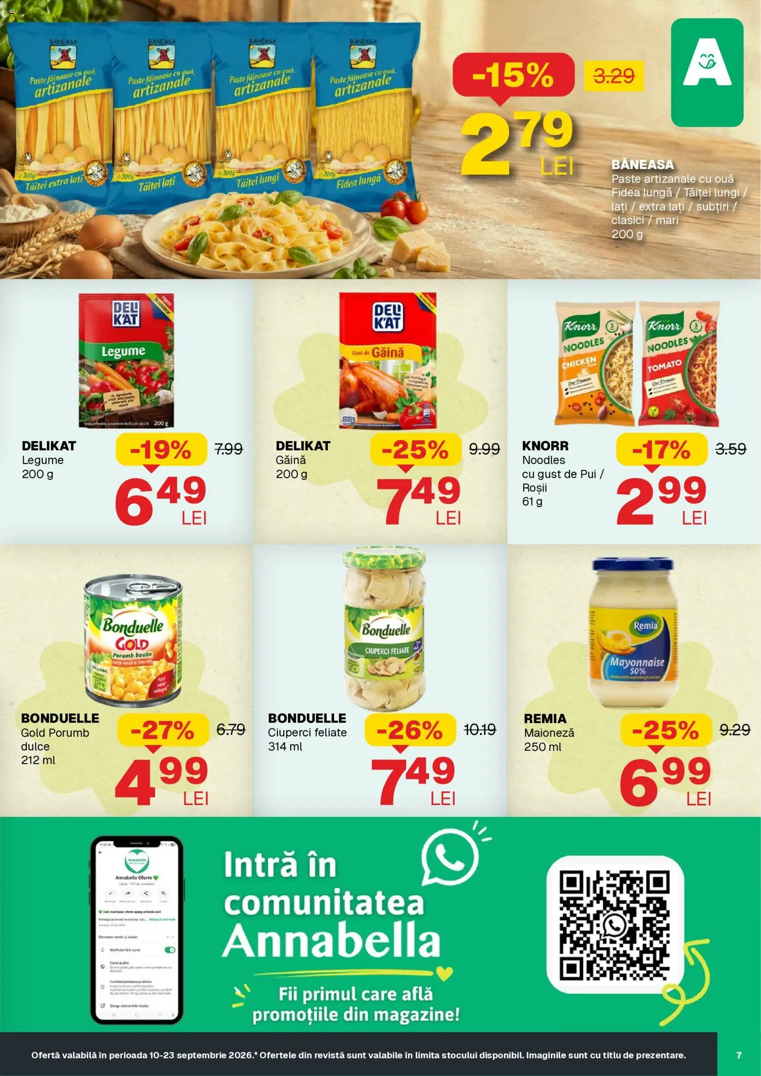 Noul catalog Annabella – valabil de la 10.09.2026 | Pagină: 7 | Produse: Pui, Ciuperci, Noodles, Porumb
