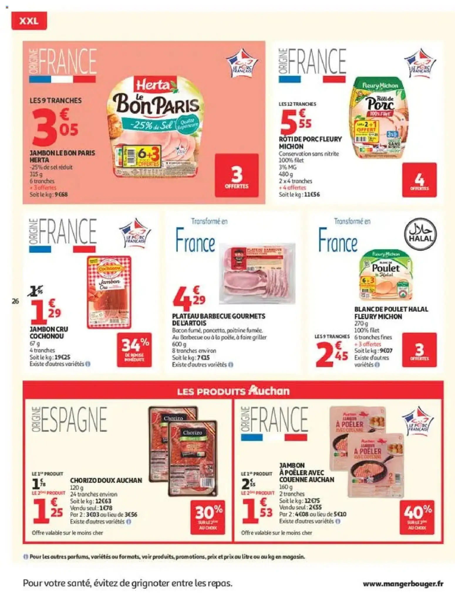 {H1} | Page: 26 | Produits: Chorizo, Jambon Cru, Bacon, Poulet
