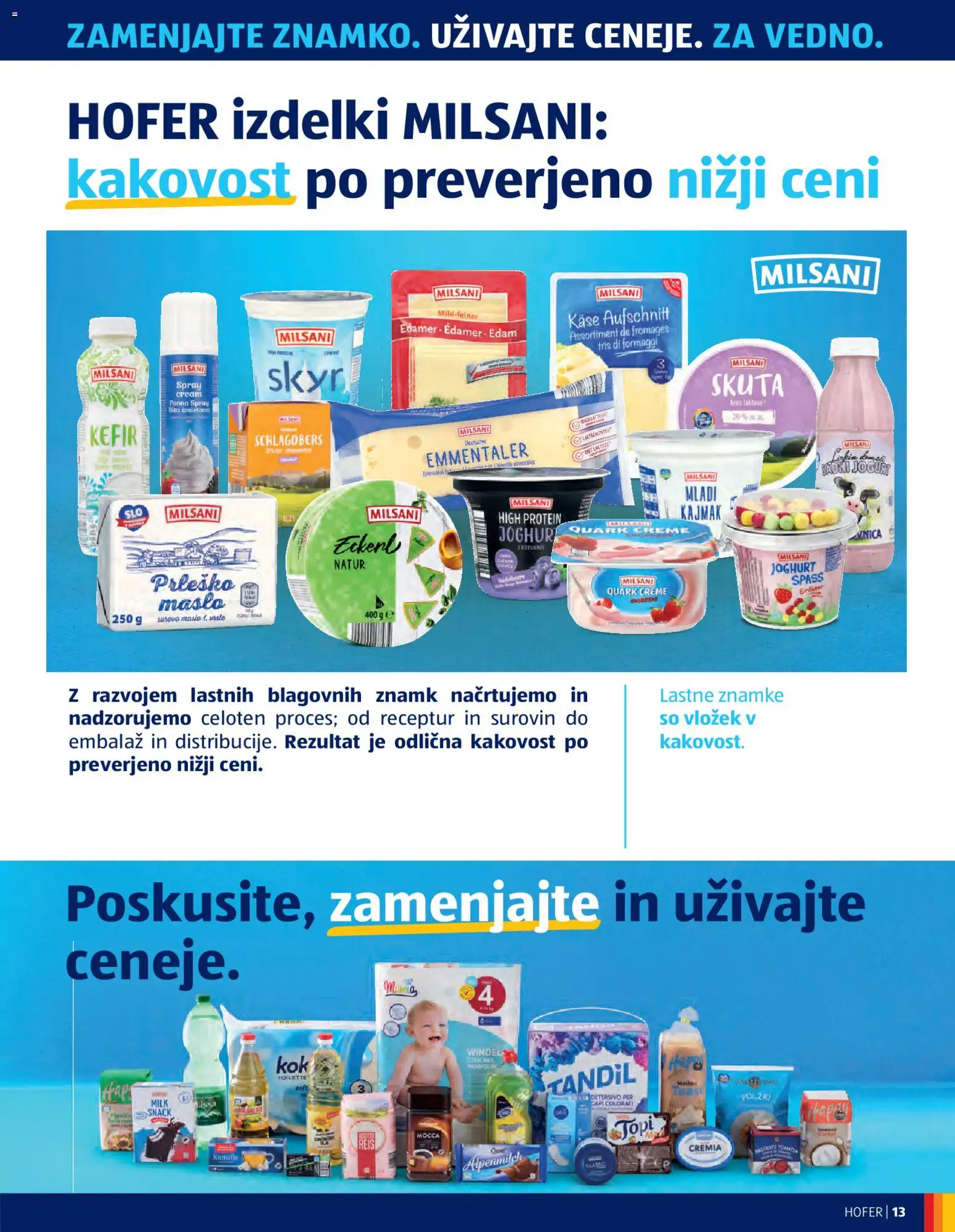 Novi Hofer katalog ponudbe – veljaven od 27.05.2026 | Stran: 13 | Izdelki: Toast, Kefir, Kajmak, Skuta