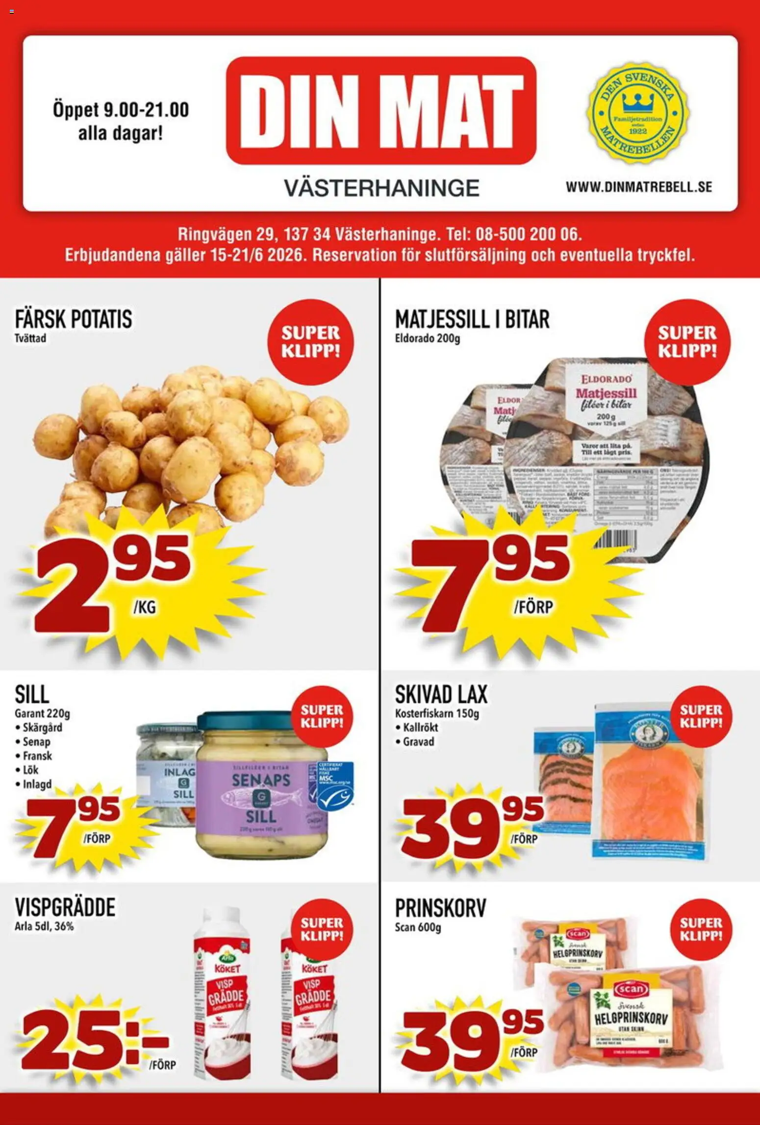 Din Mat reklamblad aktuell från 15.06.2026 | Sida: 1