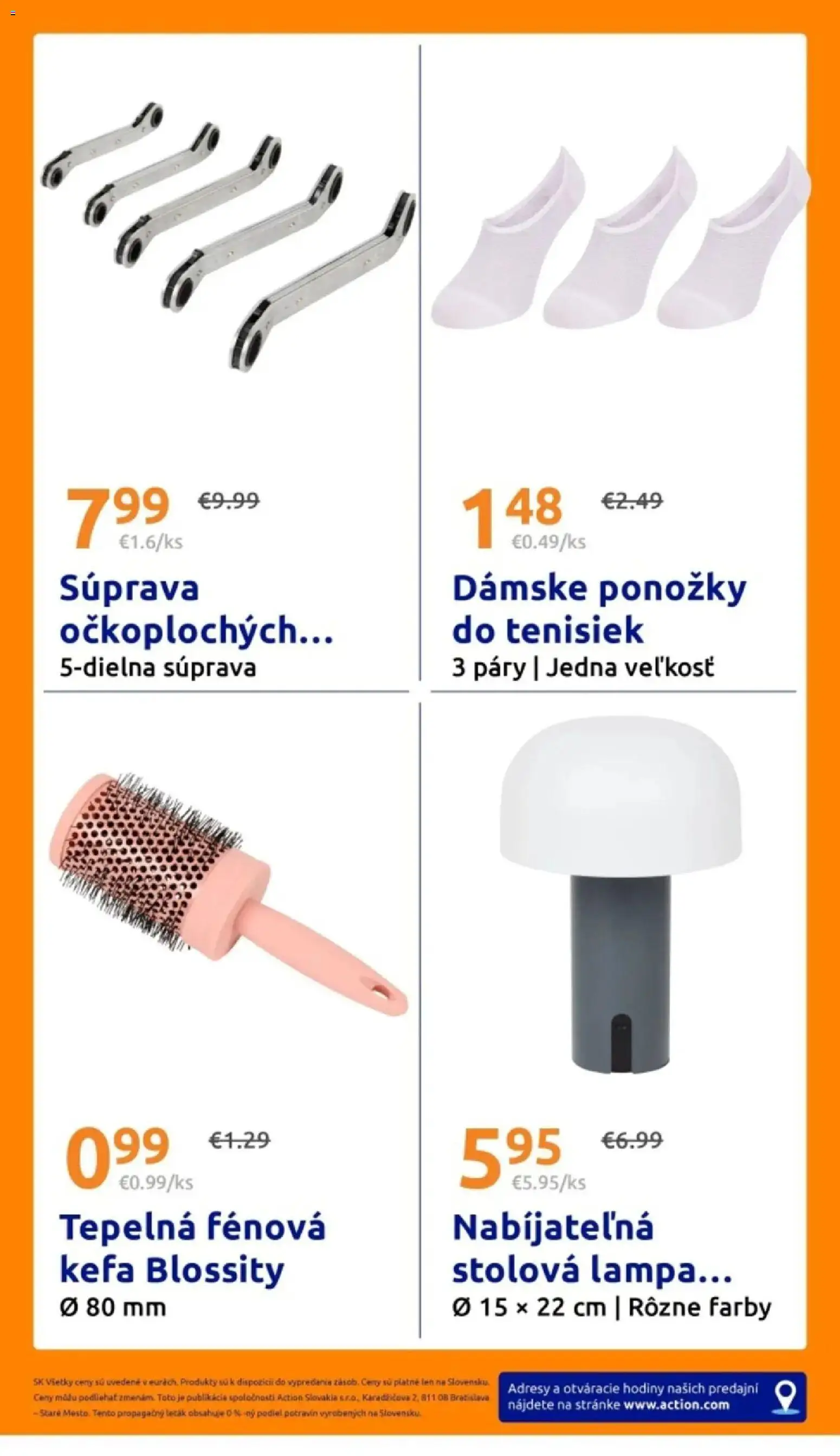 Nové Action akcie – leták je platný od 22.07.2026 | Strana: 33 | Produkty: Lampa, Stolová lampa, Hodiny, Kefa