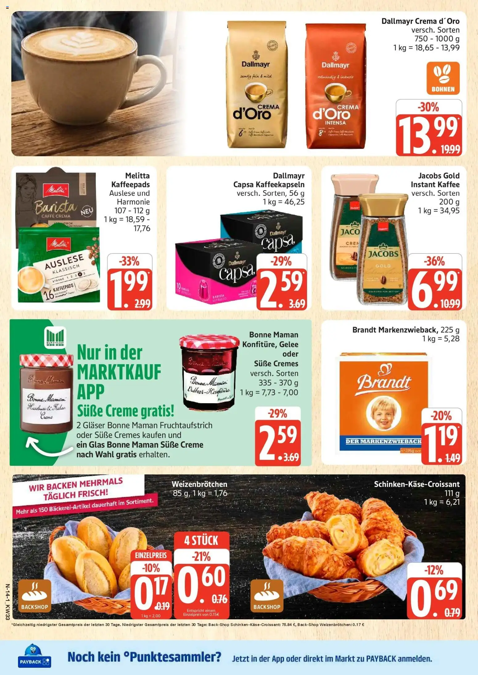 Marktkauf Prospekt Neuenkirchen (ab 10.08.2026) » Angebote online | Seite: 14 | Produkte: Melitta, Kaffeepads, Dallmayr, Bonne maman