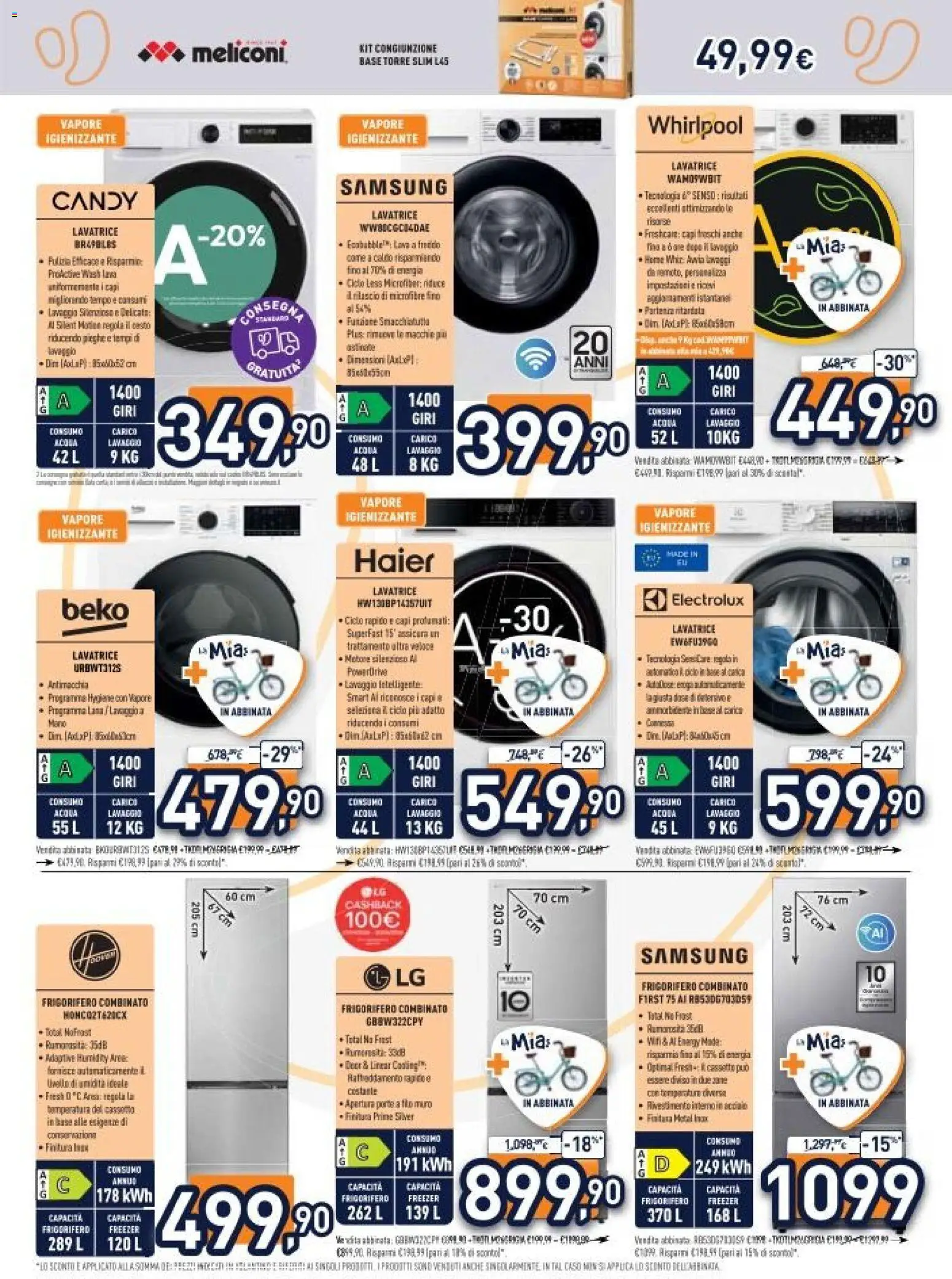 Volantino Unieuro del 29.05.2026 | Pagina: 24 | Prodotti: Acqua, Freezer, Frigorifero, Frigorifero combinato
