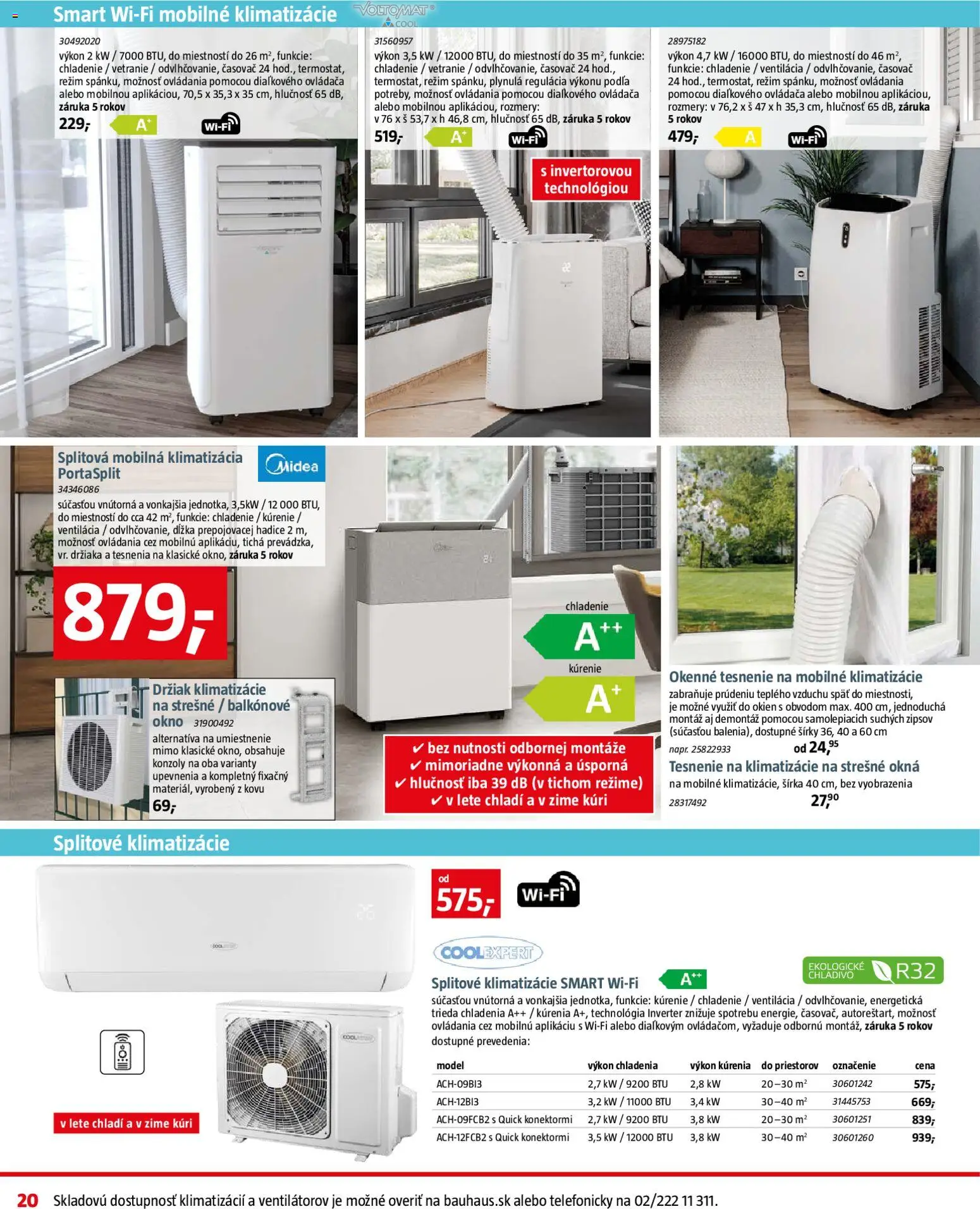 Nové Bauhaus akcie – leták je platný od 29.06.2026 | Strana: 20 | Produkty: Mobilná klimatizácia, Klimatizácia