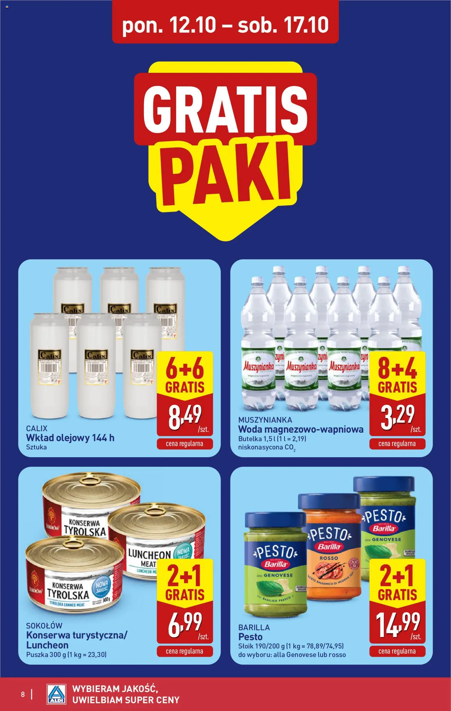 Aldi Polsko leták od 12.10.2026 | Strana: 8 | Produkty: Barilla, Pesto