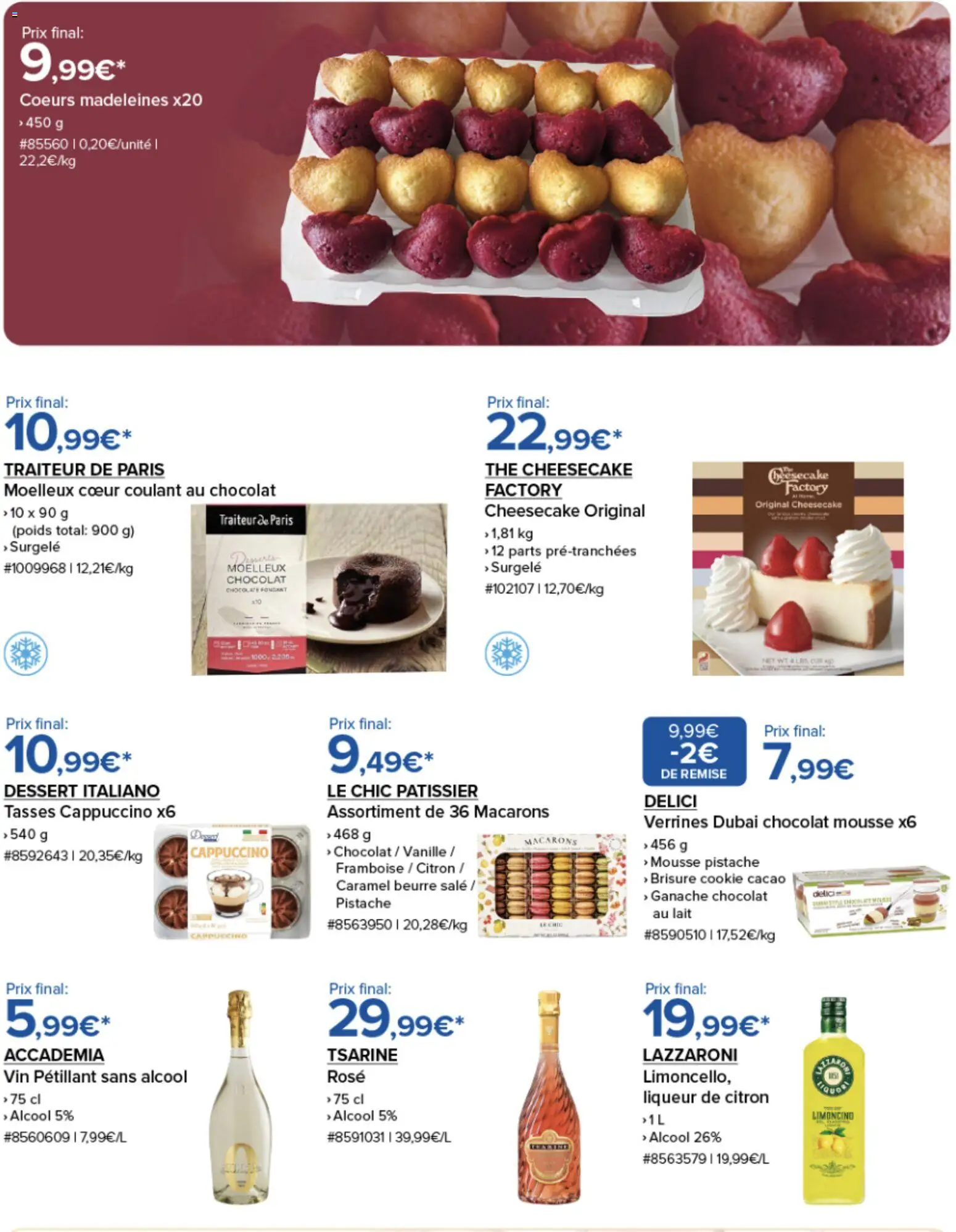 {H1} | Page: 5 | Produits: Alcool, Macarons, Beurre, Thé