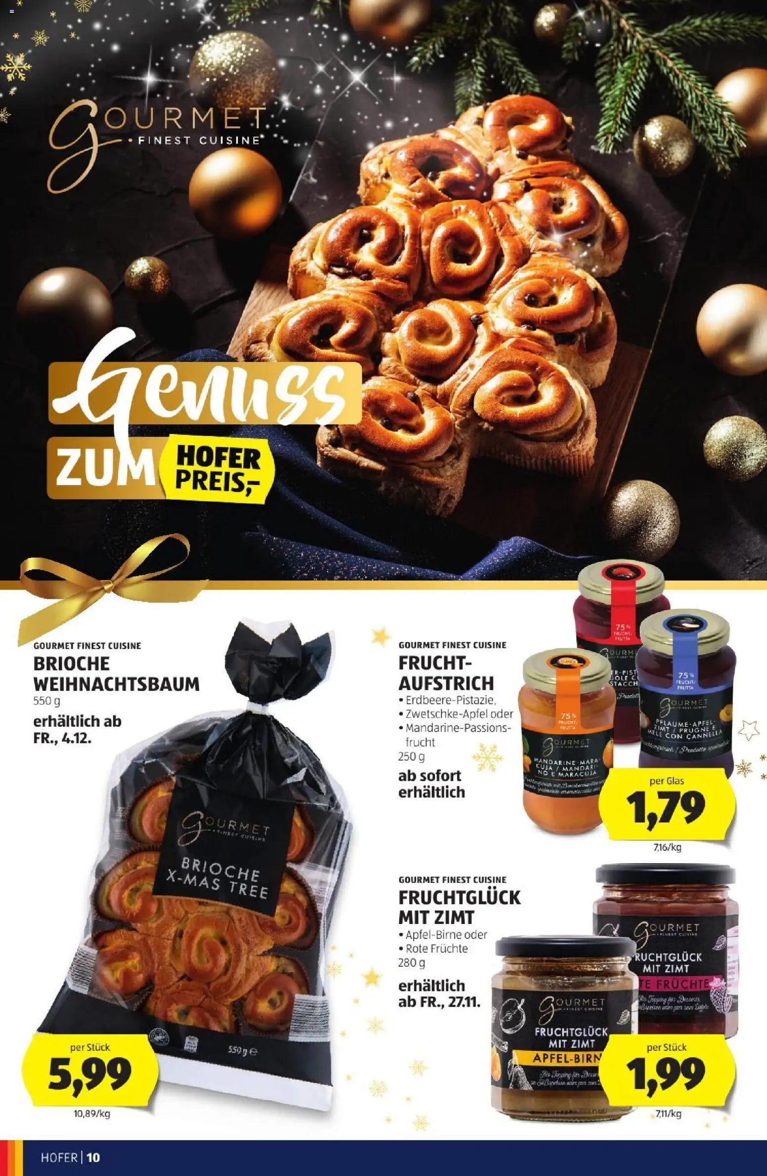 Hofer Weihnachtskatalog gültig ab 28.10.2026 | Seite: 10 | Produkte: Brioche, Äpfel