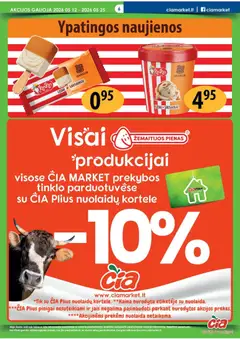 ČIA MARKET leidinys galioja nuo 12.05.2026 | Puslapis: 6 | Prekių: Sausainiai, Ledai, Pienas