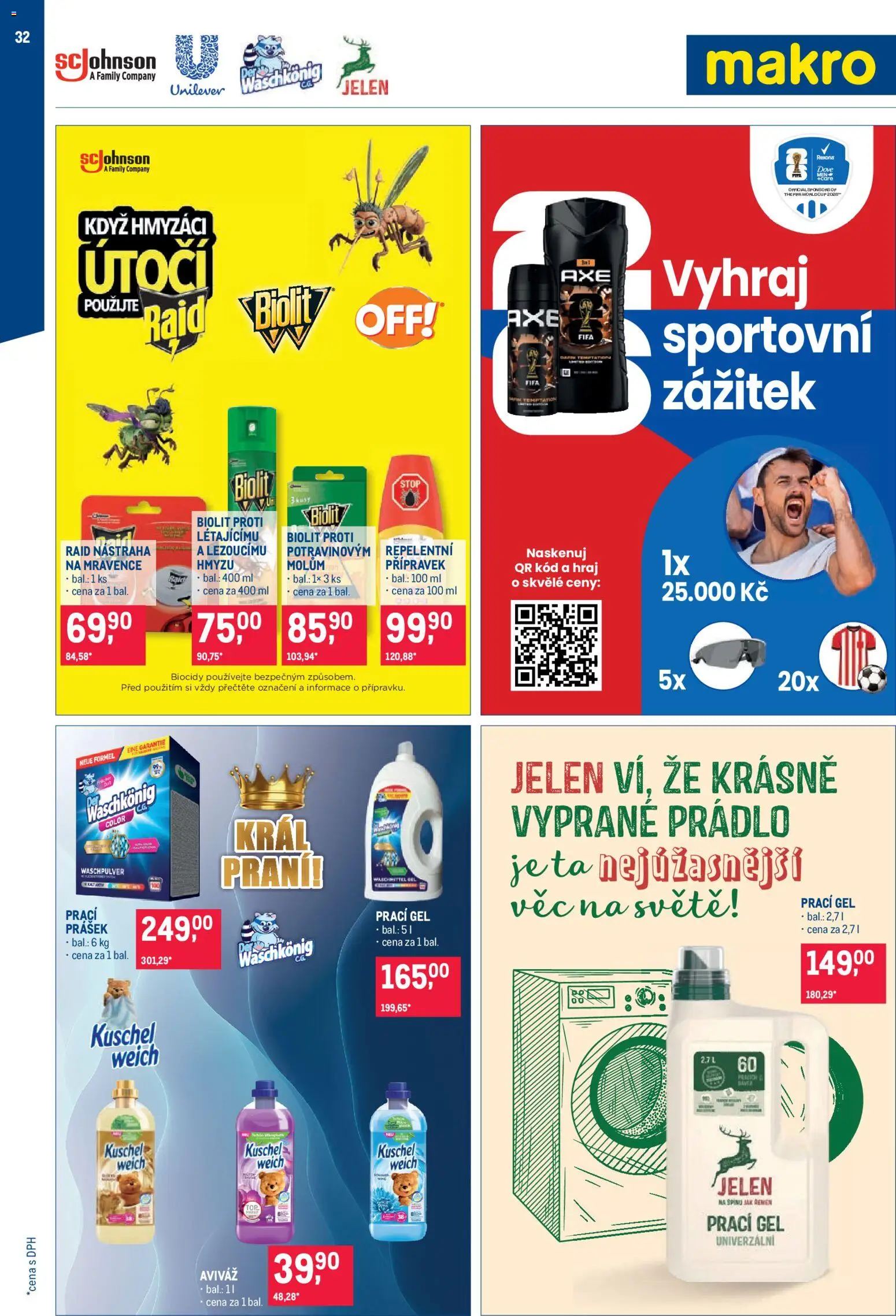 Makro leták - Obchodní partneři od 20.05.2026 | Strana: 32 | Produkty: Aviváž, Prací gel, Prací Prášek, Raid