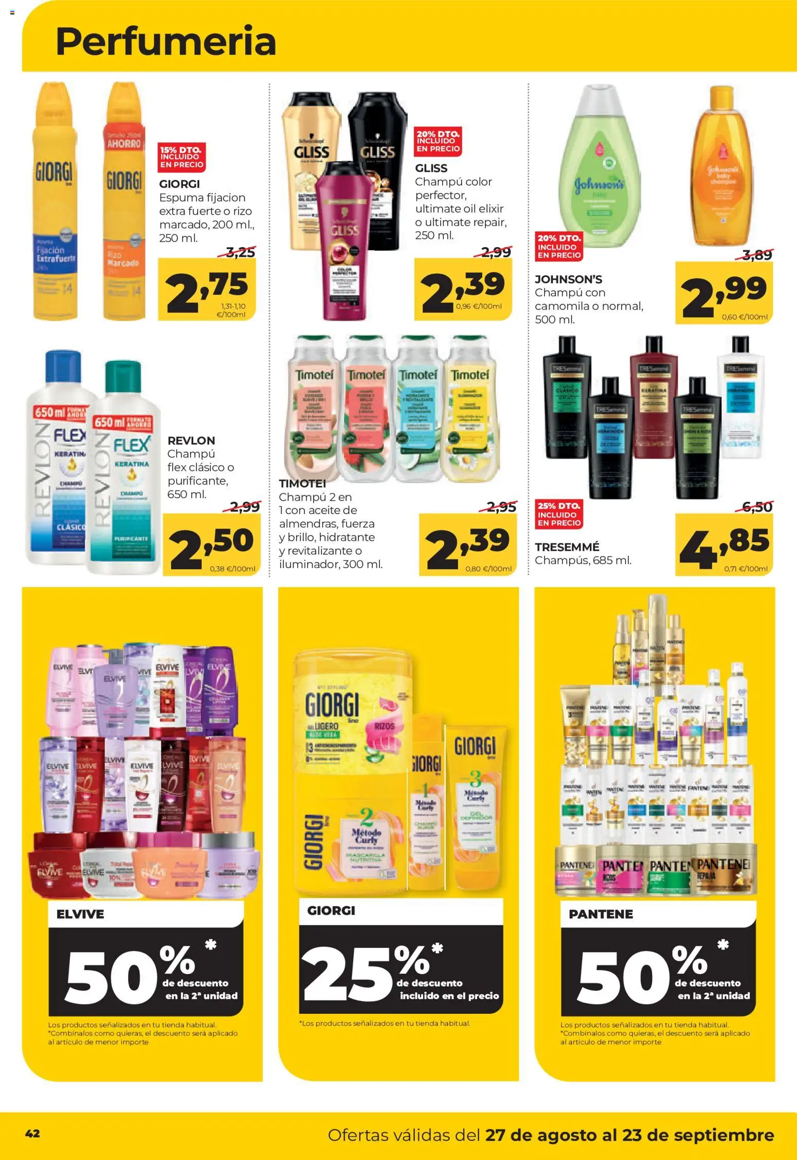 Alimerka folleto Castilla y León │ válido desde el 27/08/2026 | Página: 46 | Productos: Champú, Aceite, Espuma