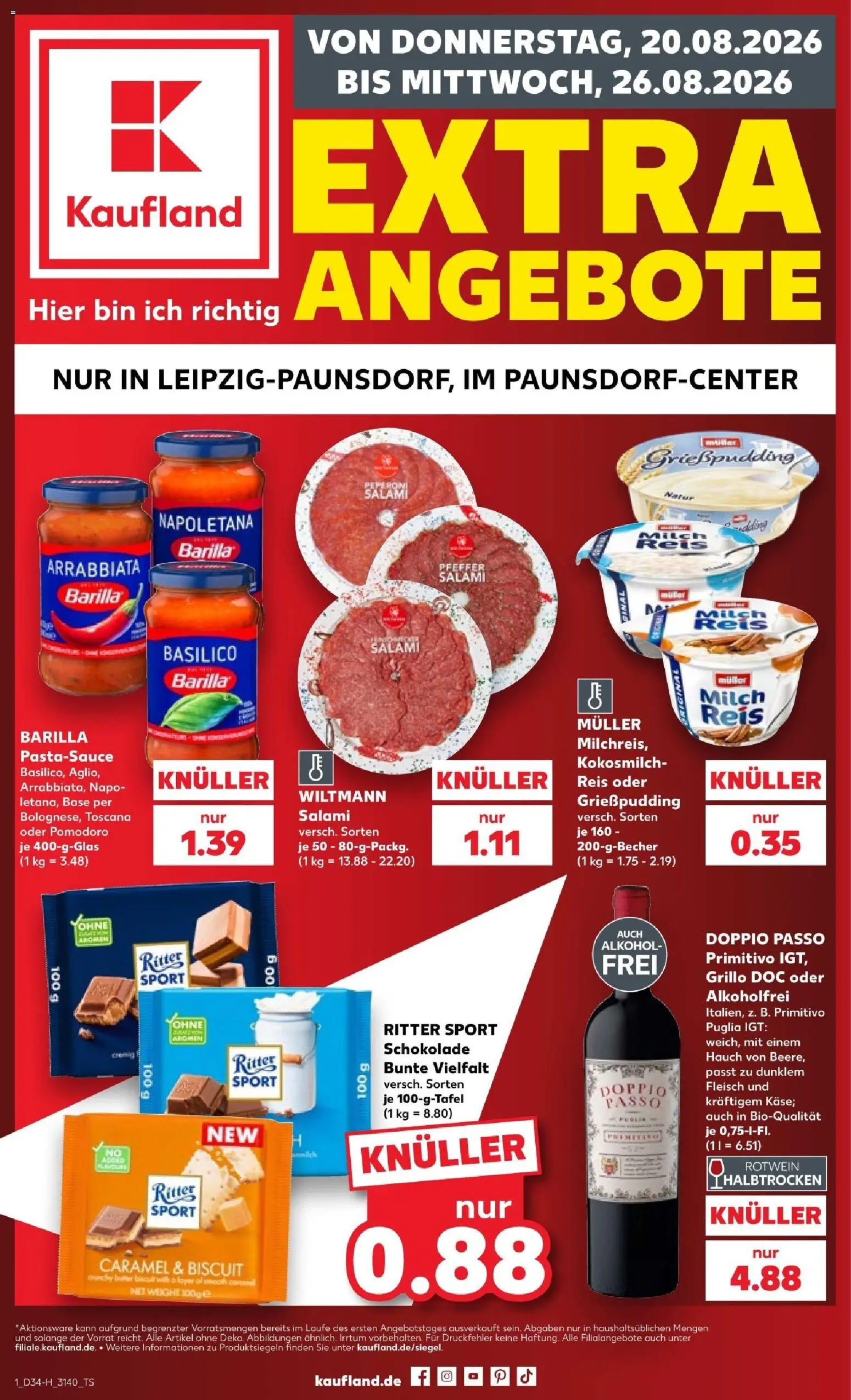 Kaufland Prospekt Leipzig – gültig ab 20.08.2026 | Seite: 1 | Produkte: Pfeffer, Kokosmilch, Doppio Passo, Reis