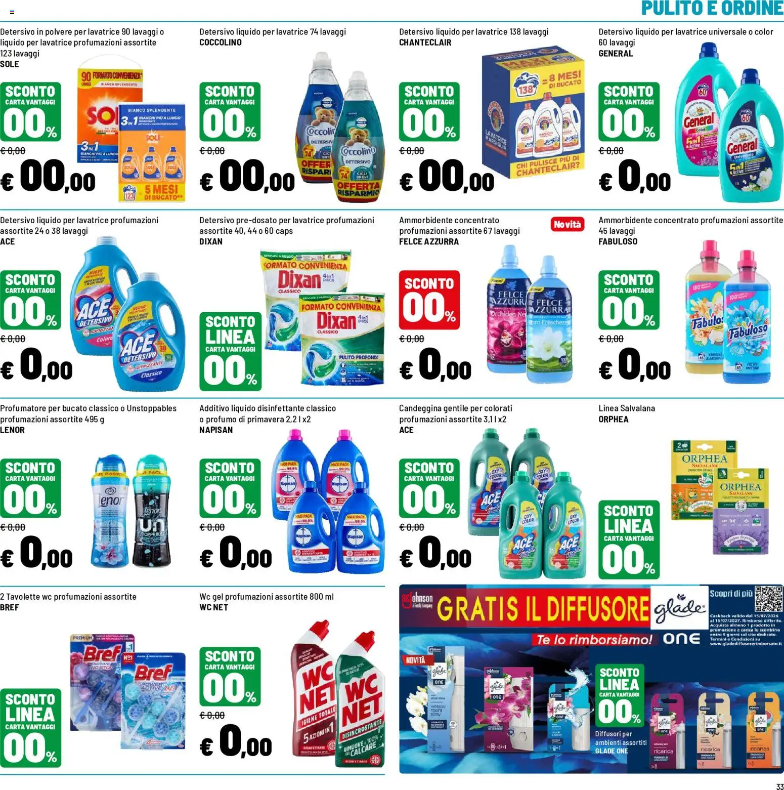 Volantino Iper del 01/10/2026 | Pagina: 33 | Prodotti: Detersivo in polvere, Tè, WC, Profumo