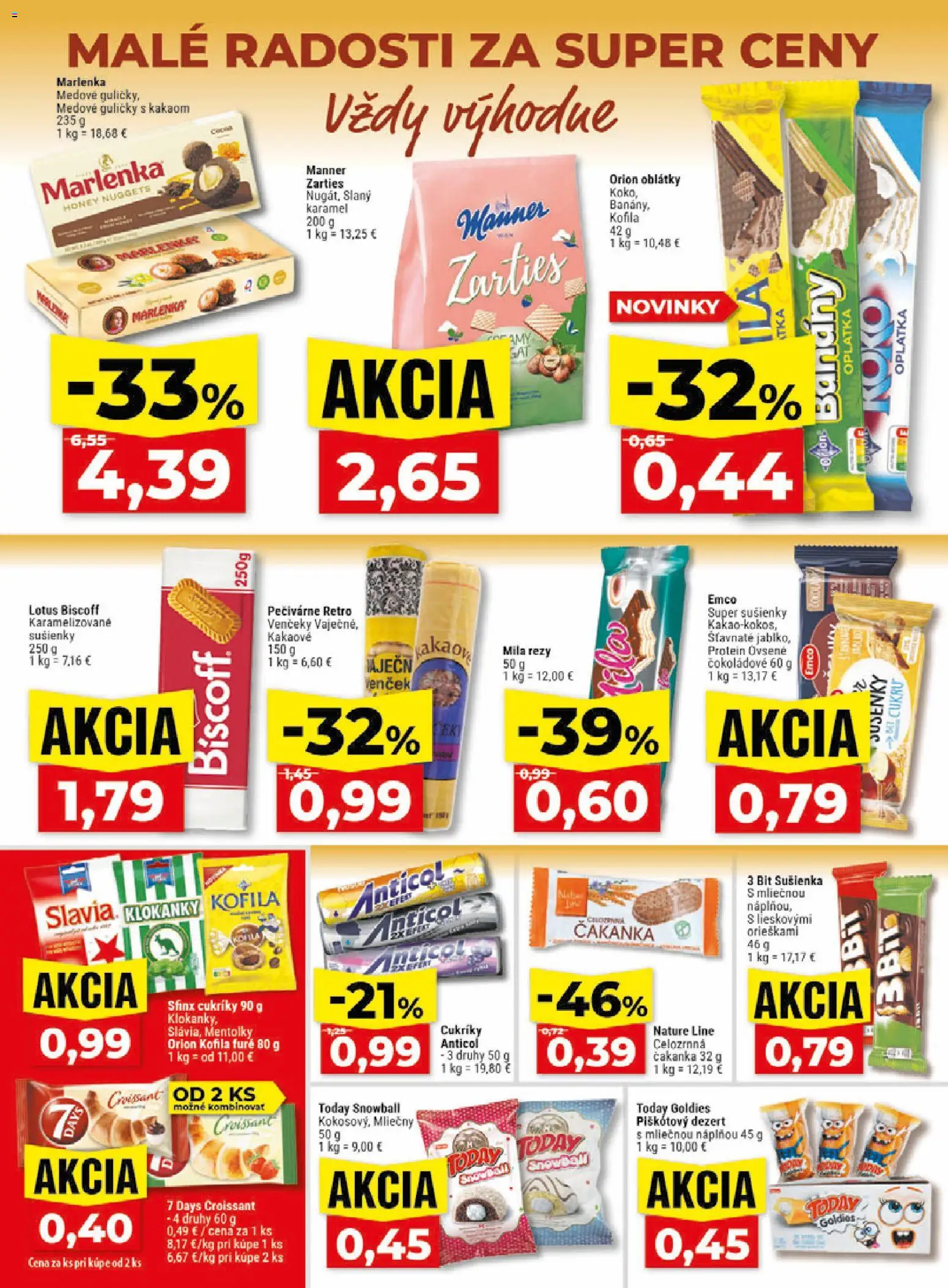 Nové Klas akcie – leták je platný od 29.06.2026 | Strana: 19 | Produkty: Banány, Croissant, Cukríky, Mila