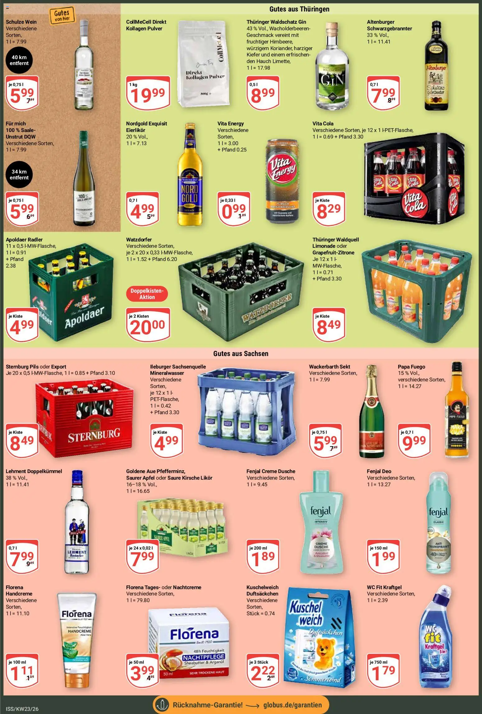 Globus Prospekt – gültig ab 01.06.2026 | Seite: 4 | Produkte: Likör, Dusche, Kuschelweich, Gin