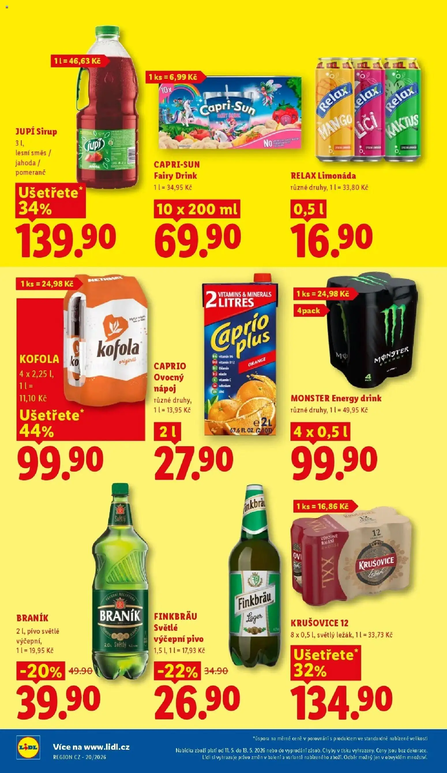 Lidl aktuální leták od 11.05.2026 | Strana: 26 | Produkty: Monster, Pivo, Krušovice 12, Cola