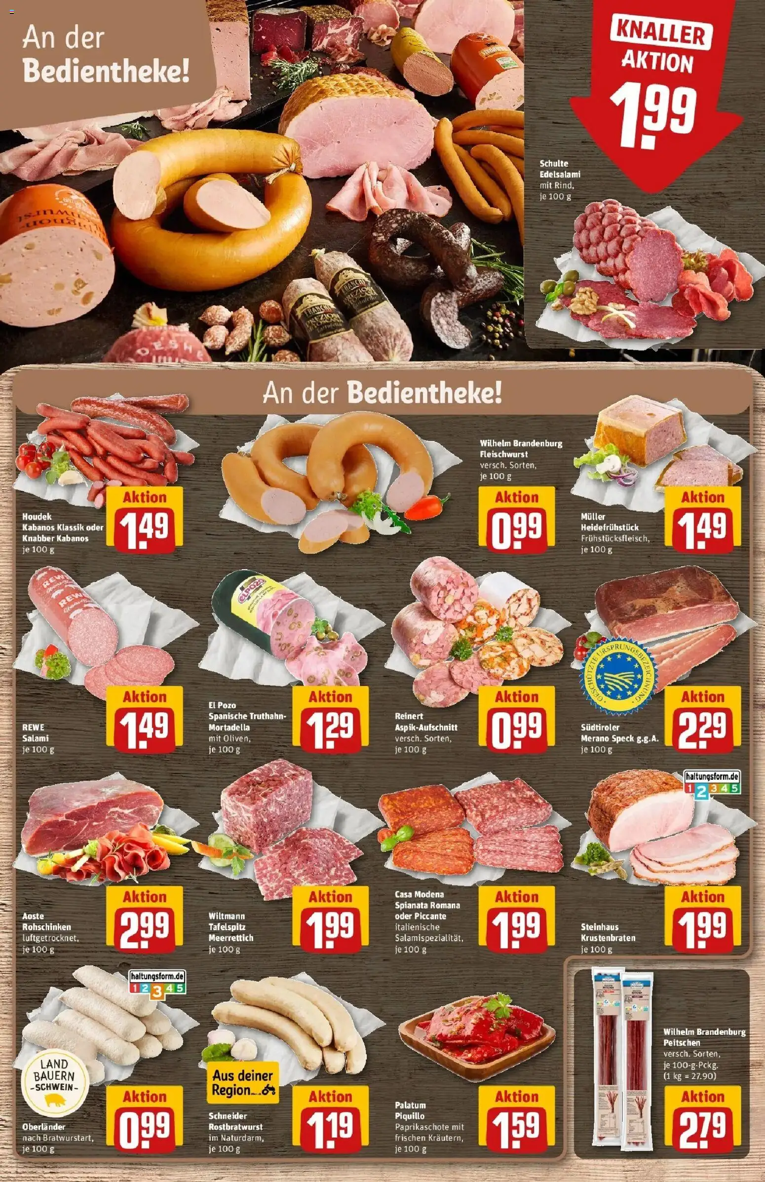 REWE Prospekt ab 17.08.2026 zum Blättern » Angebote | Seite: 14 | Produkte: Tafelspitz, Krustenbraten, Salami