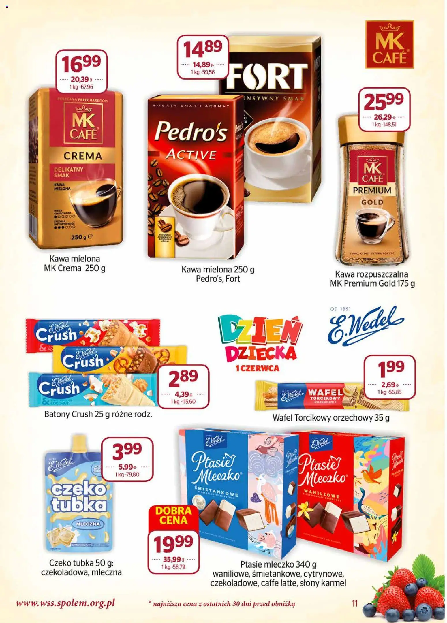 Społem gazetka od 01.06.2026 | Strona: 11 | Produkty: Kawa rozpuszczalna, Ptasie mleczko, Kawa