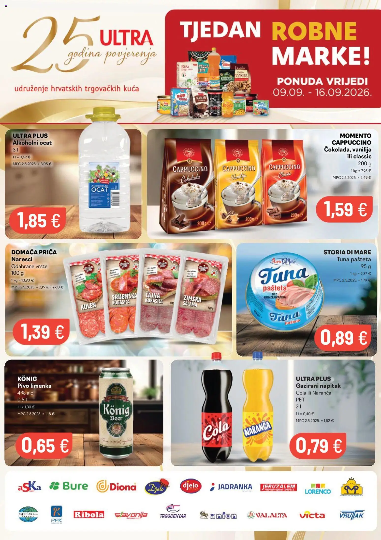 Ultra Gros katalog | vrijedi od 09.09.2026 | Stranica: 1 | Proizvodi: Kobasica, Kulen, Tuna, Cappuccino