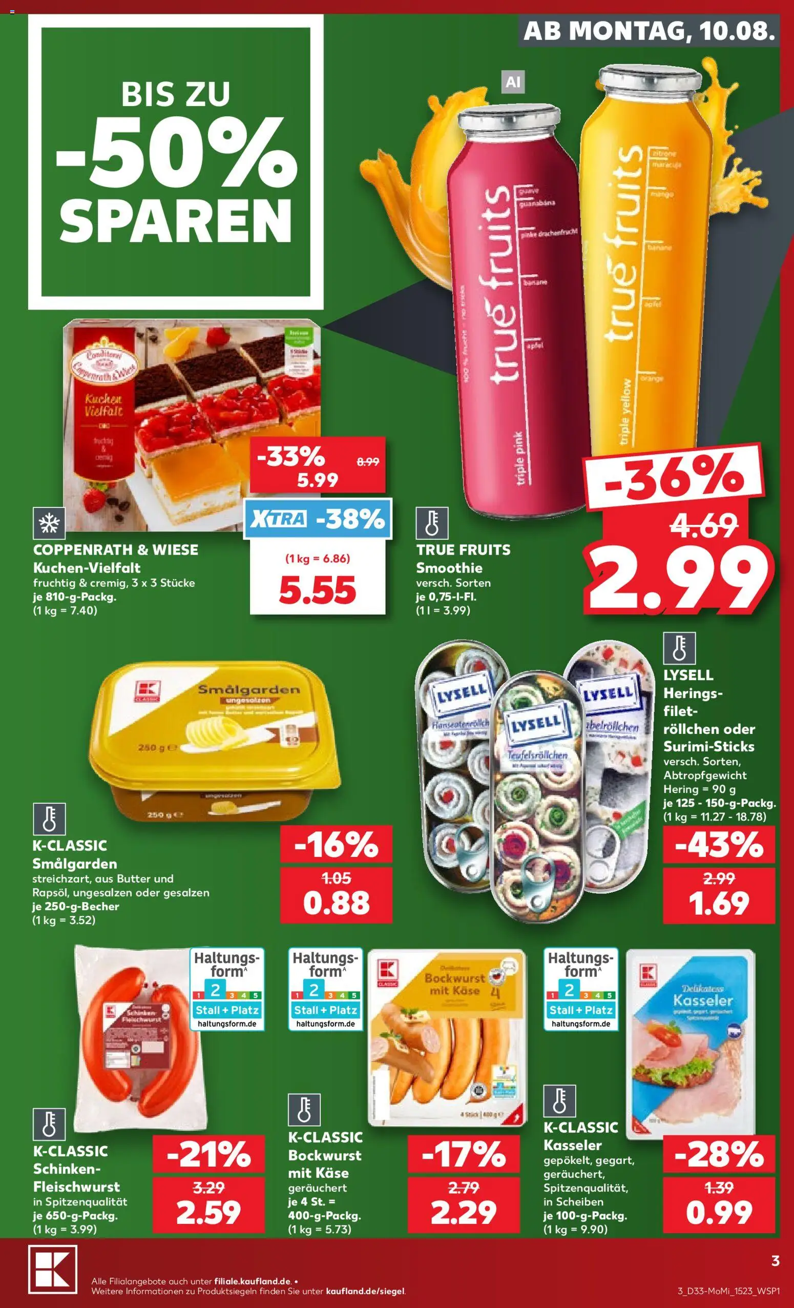 Kaufland Německo leták - Zeitz od 10.08.2026 | Strana: 3 | Produkty: Forma, Smoothie, Filet, Kaše
