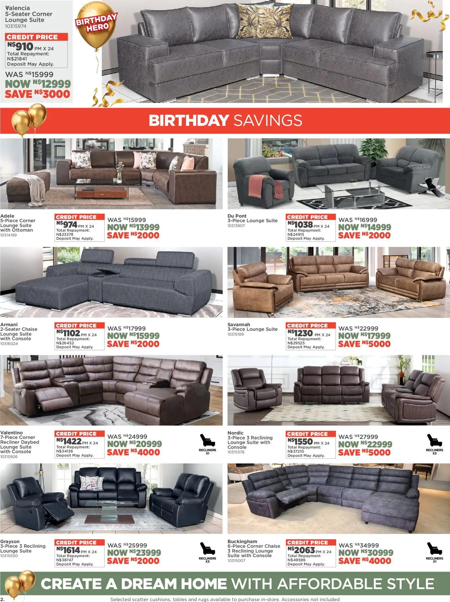 New House and Home catalogue – valid from 13.04.2026 | Page: 2 | Products: Lounge suite, Ottoman, Chaise