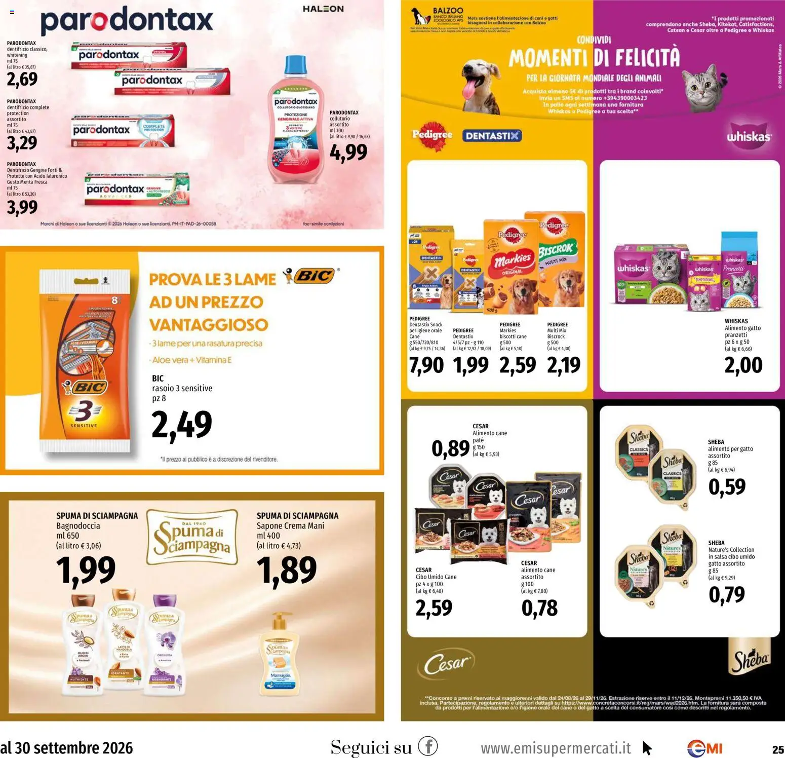 Volantino EMI del 17/09/2026 | Pagina: 25 | Prodotti: Dentifricio, Collutorio, Biscotti, Salsa