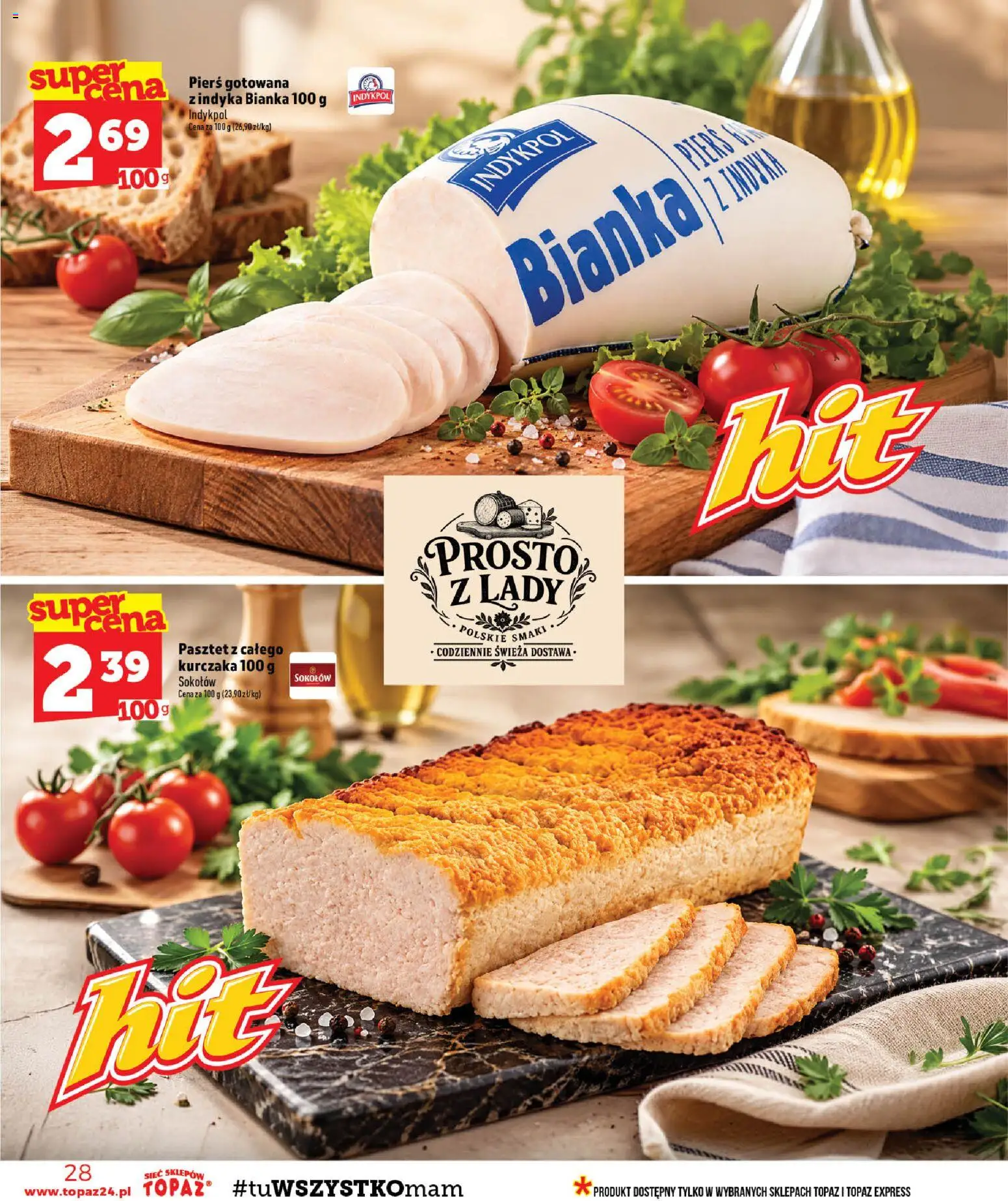 Topaz gazetka - MAZ od 22.10.2026 | Strona: 28 | Produkty: Pasztet