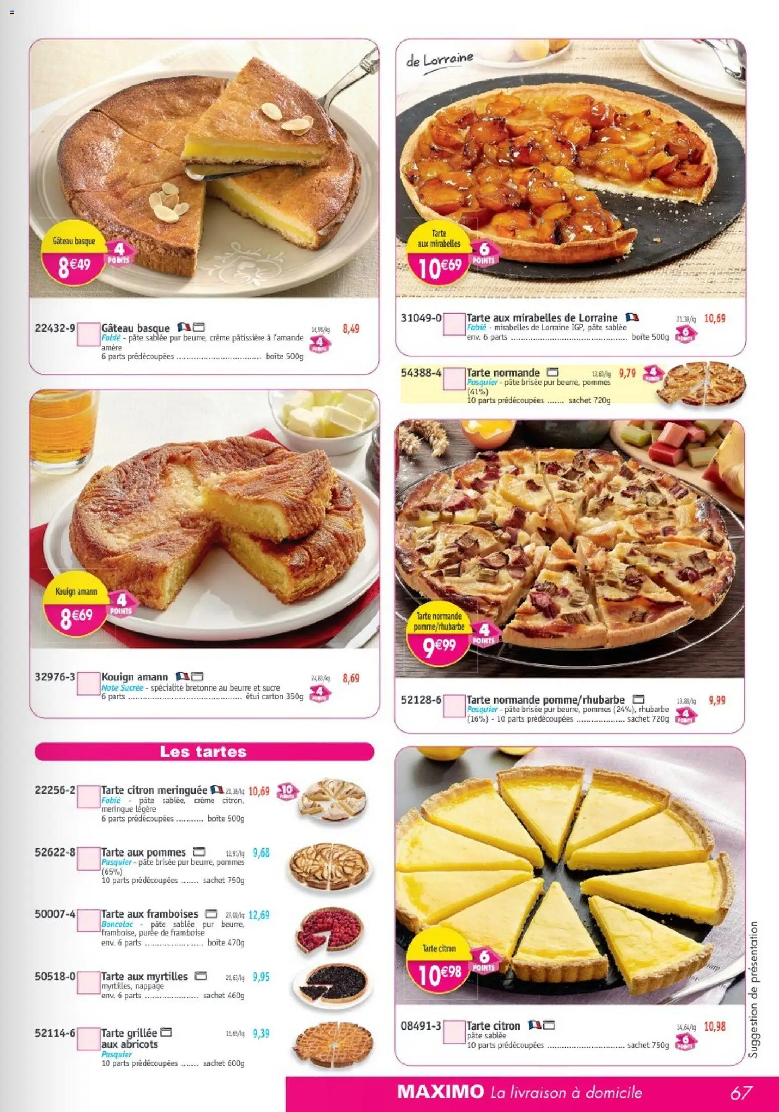 {H1} | Page: 67 | Produits: Framboise, Rhubarbe, Abricots, Pommes