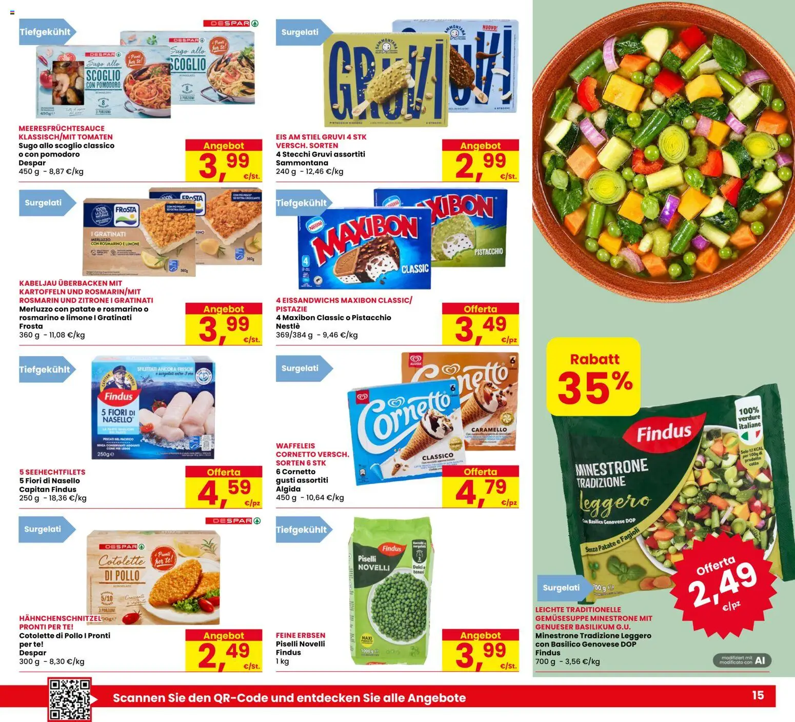 Volantino Eurospar del 17/09/2026 | Pagina: 15 | Prodotti: Rosmarino, Pomodoro, Fiori, Dolci