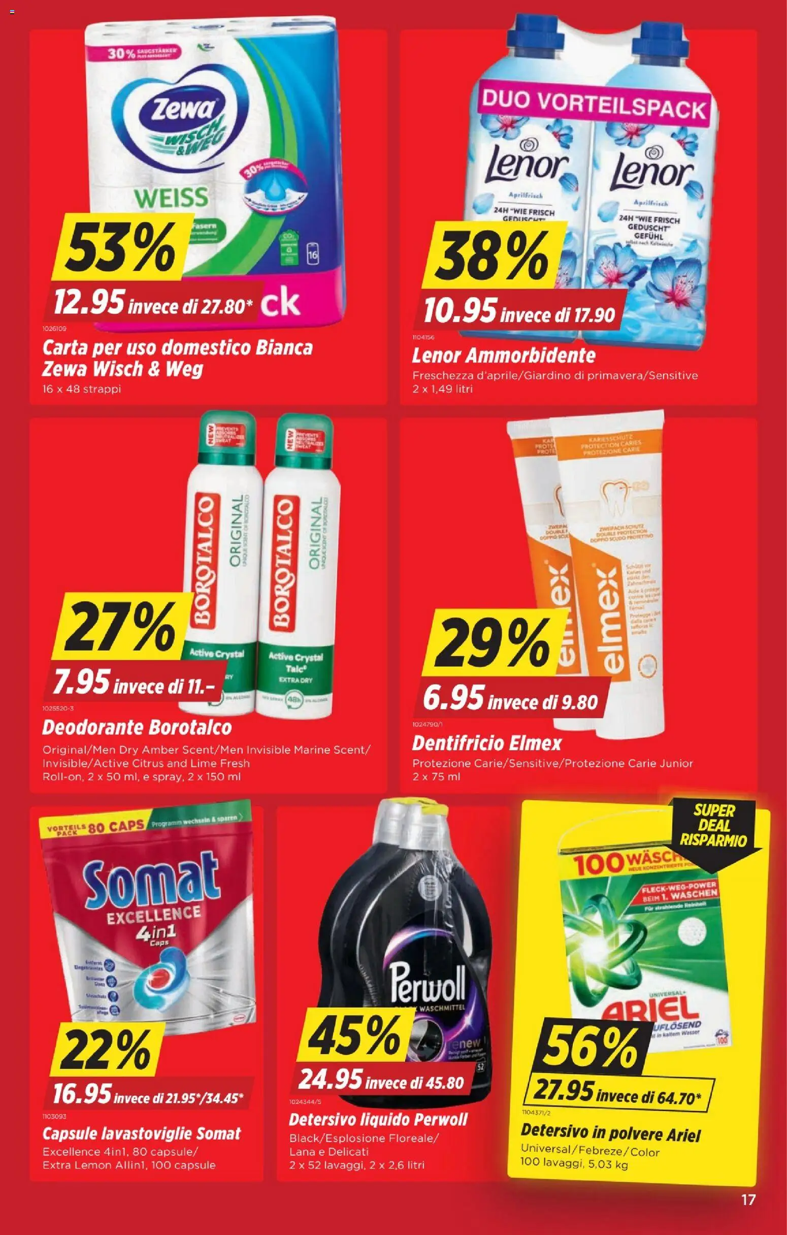 Denner aktionen IT – gültig ab 13.08.2026 | Seite: 17 | Produkte: Deodorant, Waschmittel, Wasser