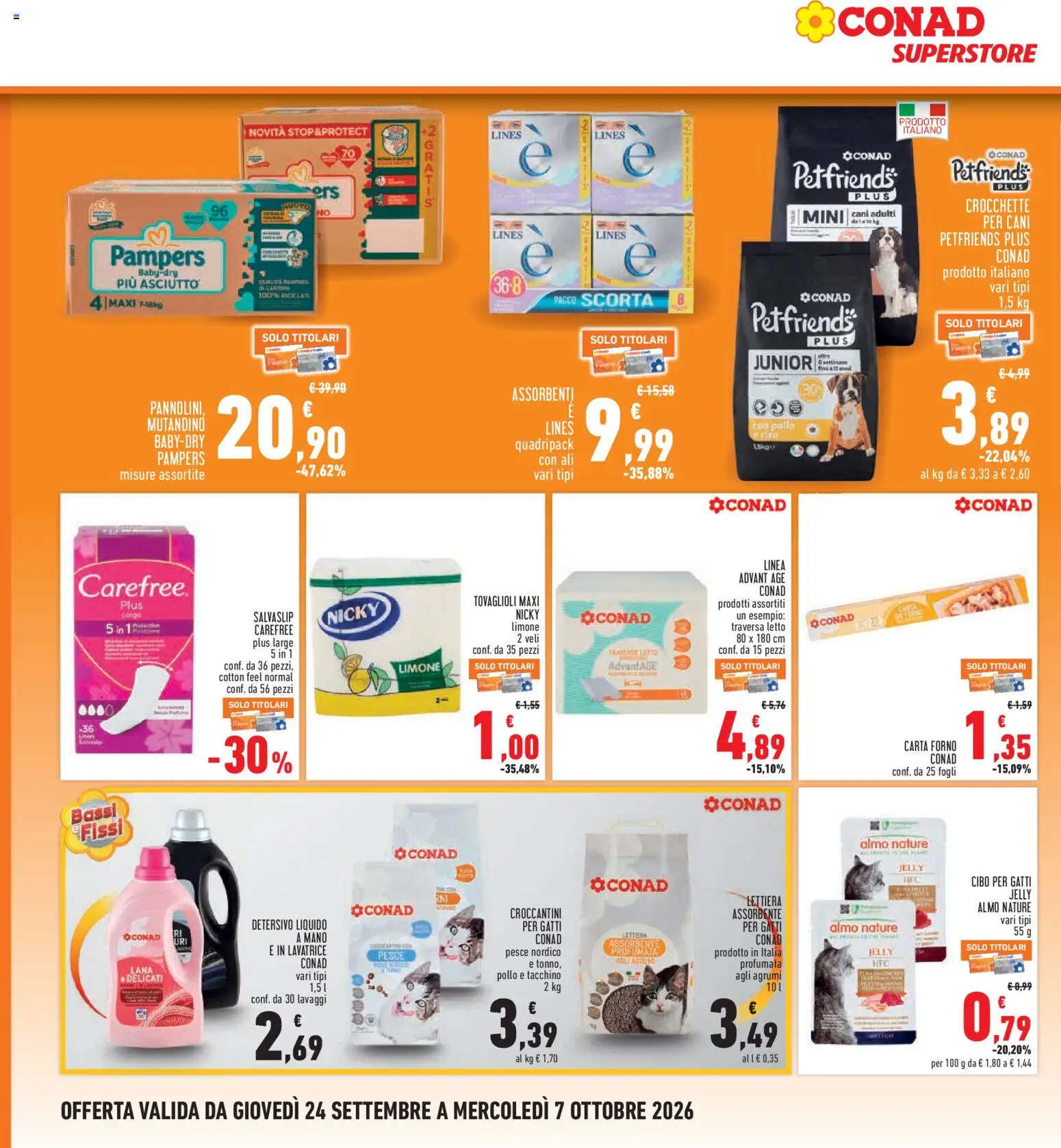 Volantino Conad del 24/09/2026 | Pagina: 24 | Prodotti: Pollo, Limone, Lavatrice, Carta forno