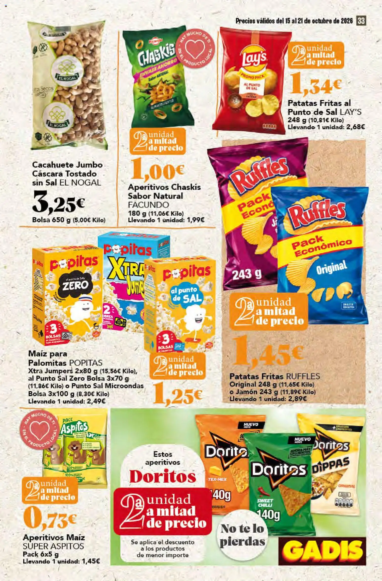 Gadis - folleto │ válido desde el 15/10/2026 | Página: 33 | Productos: Maíz, Bolsa, Patatas fritas, Sal