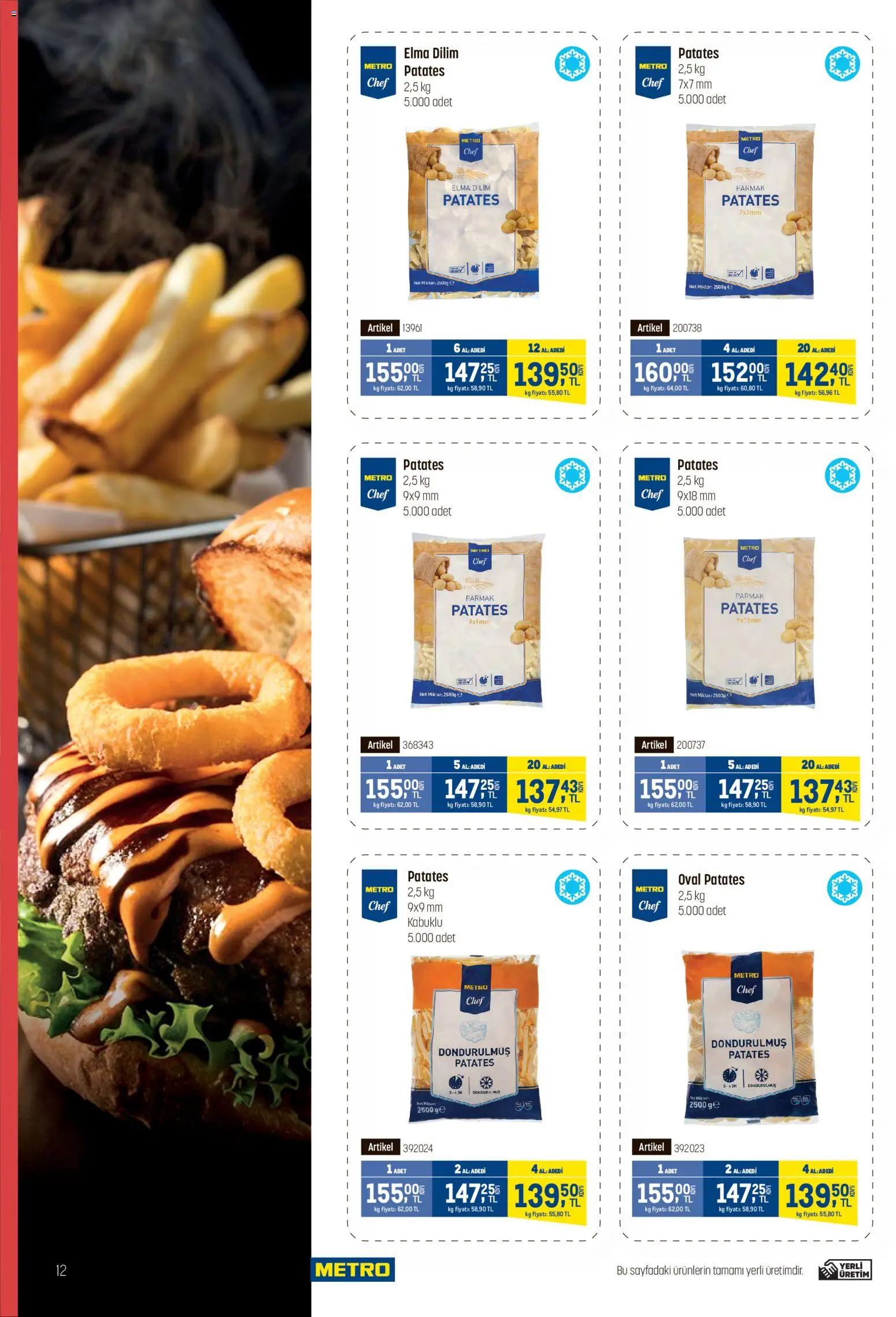 Metro - Fast Food Kataloğu - 06.05.2026 tarihinden itibaren geçerlidir | Sayfa: 12 | Ürünler: Elma, Patates