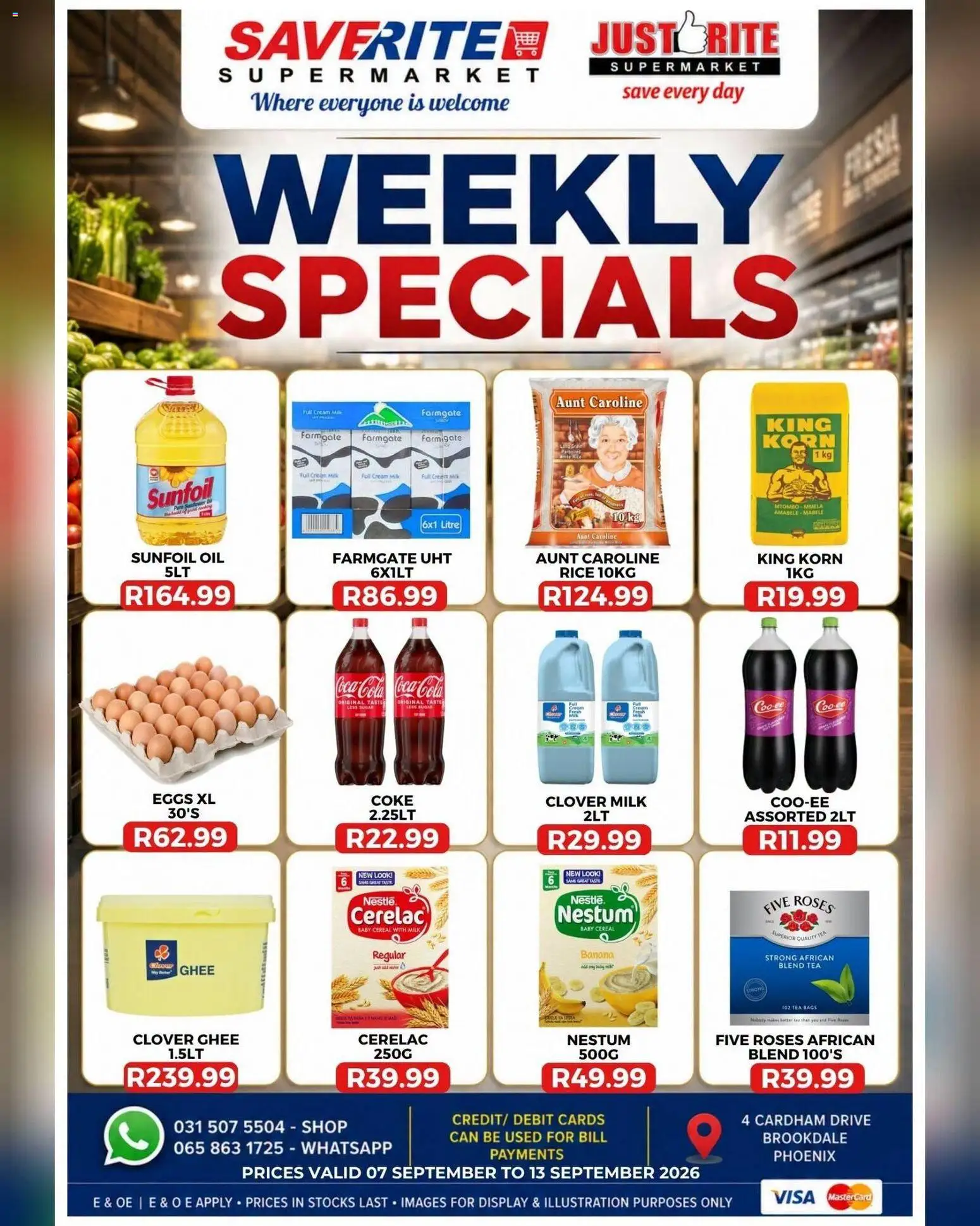 New Saverite catalogue – valid from 07/09/2026 | Page: 2 | Products: Coke, Milk, Tea, Cream