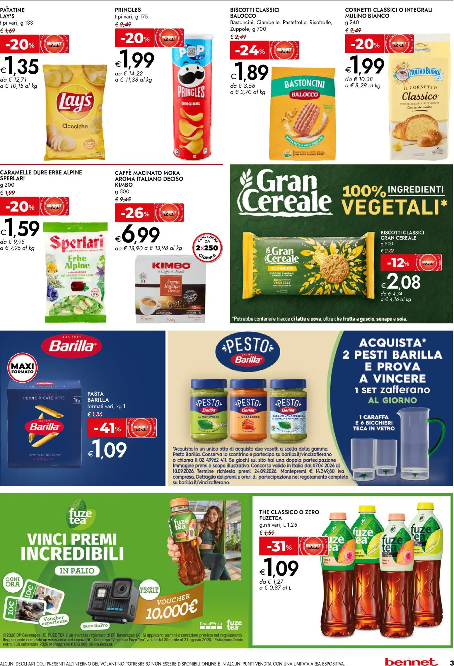 Volantino bennet del 16/07/2026 | Pagina: 3 | Prodotti: Caramelle, Latte, Pasta, Basilico