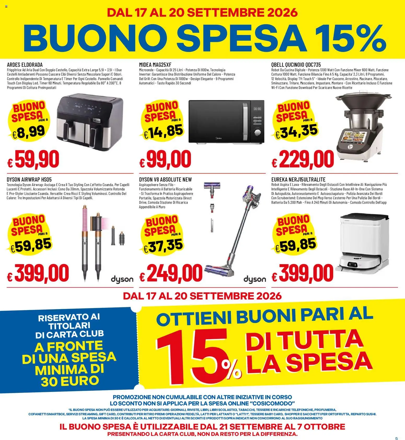 Volantino Galassia del 17/09/2026 | Pagina: 5 | Prodotti: Libri, Robot, Dyson, Batteria