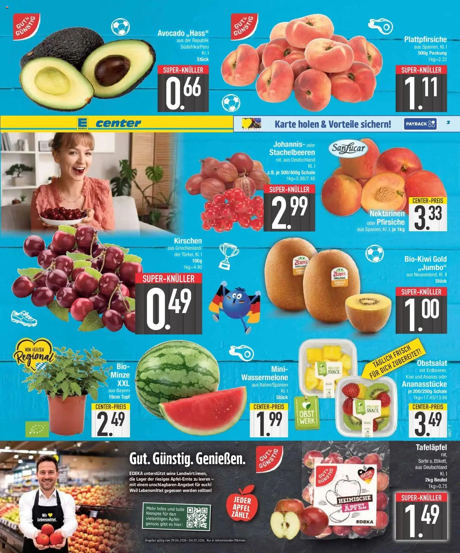 Edeka - EDEKA: Wochenangebote (ab 28.06.2026) » Angebote Online | Seite: 3 | Produkte: Äpfel, Ananas, Avocado, Kiwi
