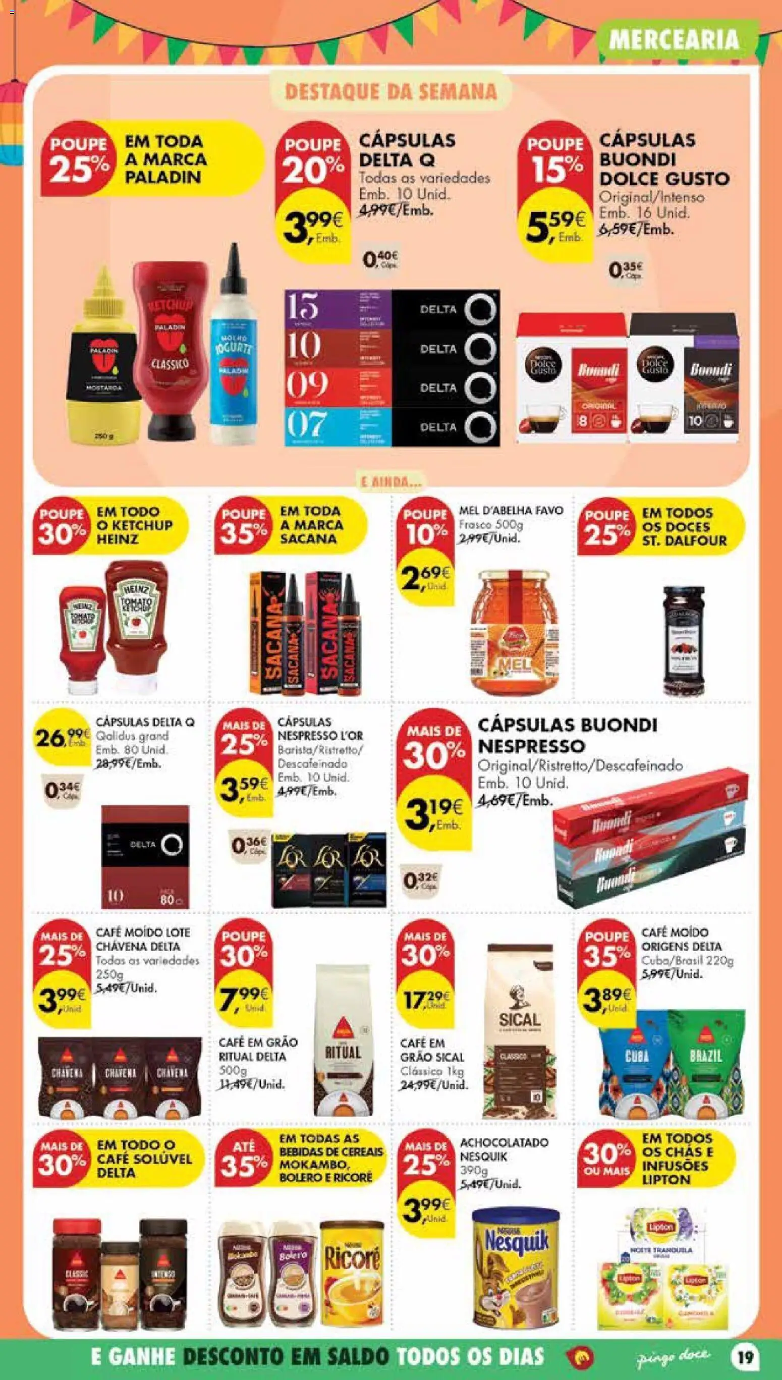 Pingo Doce Poupe Esta Semana Madeira │ válido de 23/06/2026 | Página: 19 | Produtos: Café solúvel, Iogurte, Mel, Doces