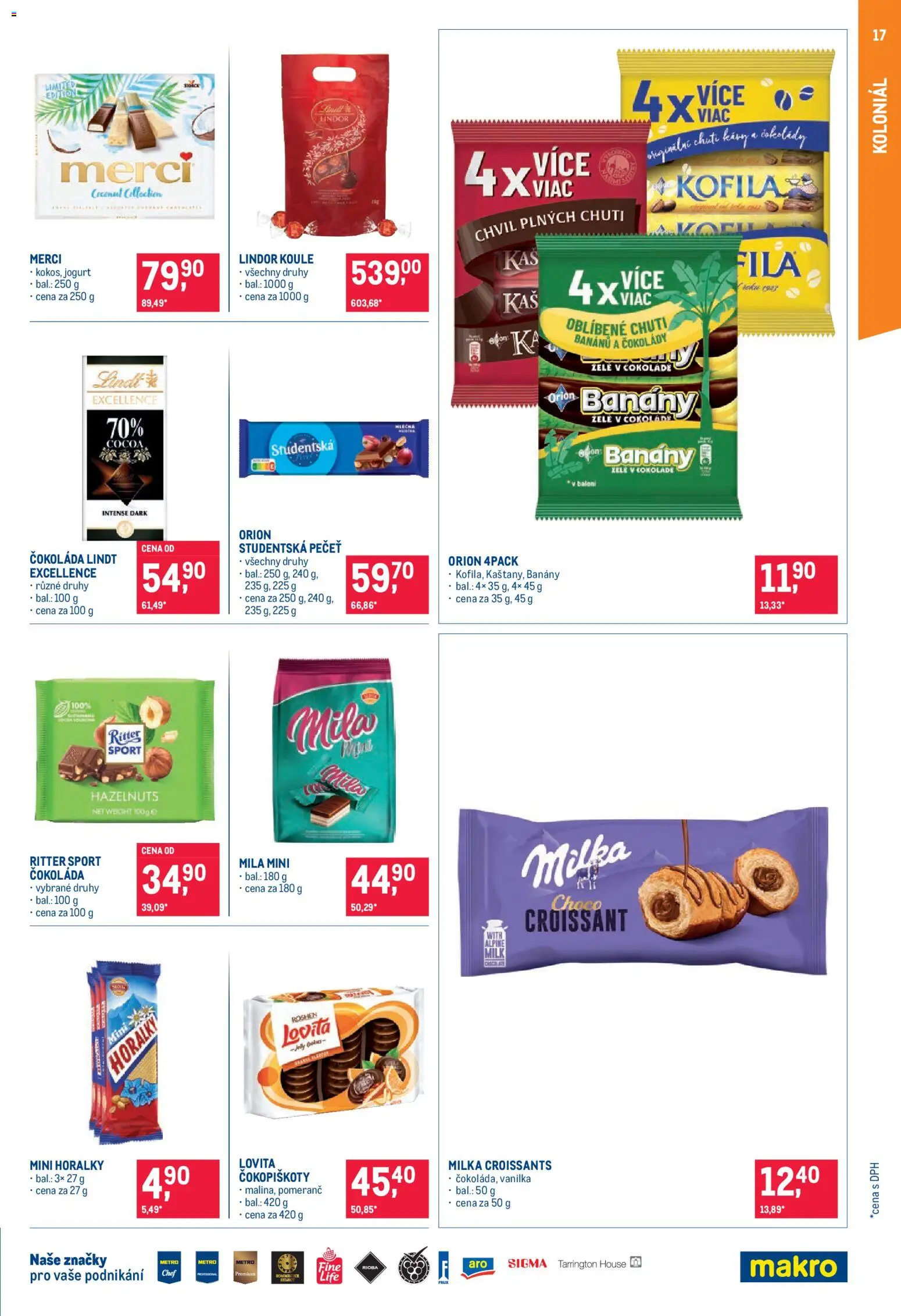Makro leták - Pro milovníky jídla od 03.06.2026 | Strana: 17 | Produkty: Lindor, Horalky, Kofila, Mila