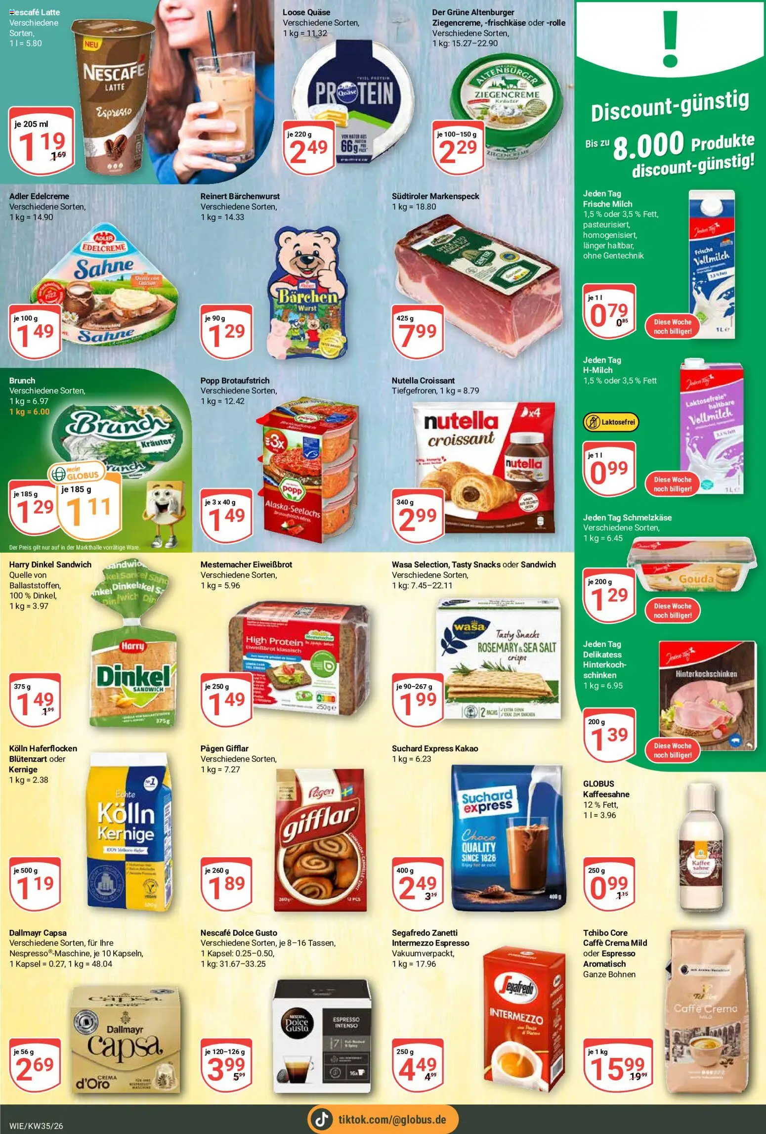 Globus Prospekt Waghäusel-Wiesental – gültig ab 24.08.2026 | Seite: 15 | Produkte: Nescafe, Sahne, Frischkase, Segafredo
