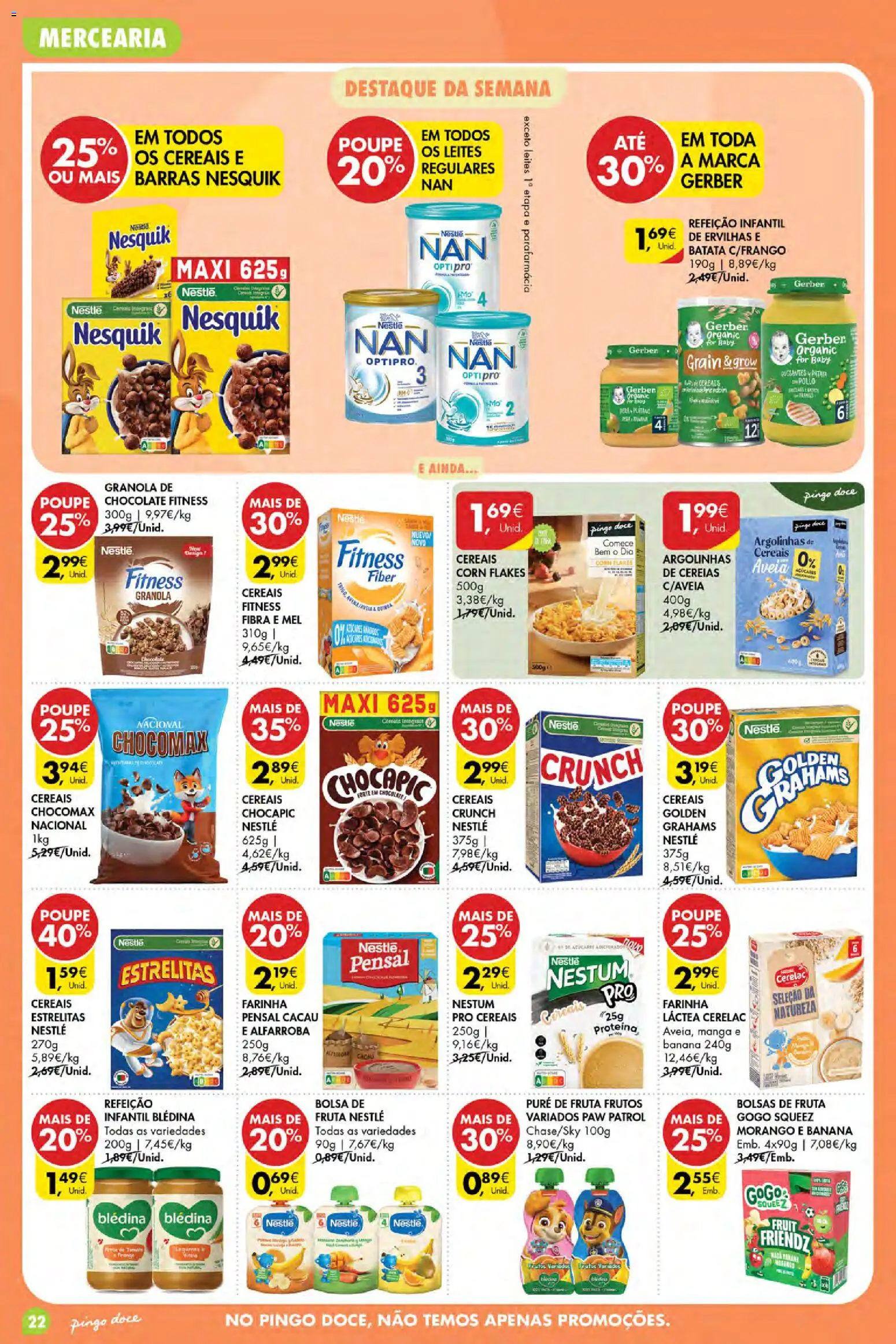 Pingo Doce Poupe Esta Semana Açores │ válido de 16/07/2026 | Página: 22 | Produtos: Batata, Granola, Chocolate, Cereais