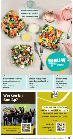 Bon Ap folder/publicité - Voorbeeld van een folder van Bon Ap, geldig van 22/07/2026 | Pagina: 15 | Producten: Salades, Salade, Feta, Fruit